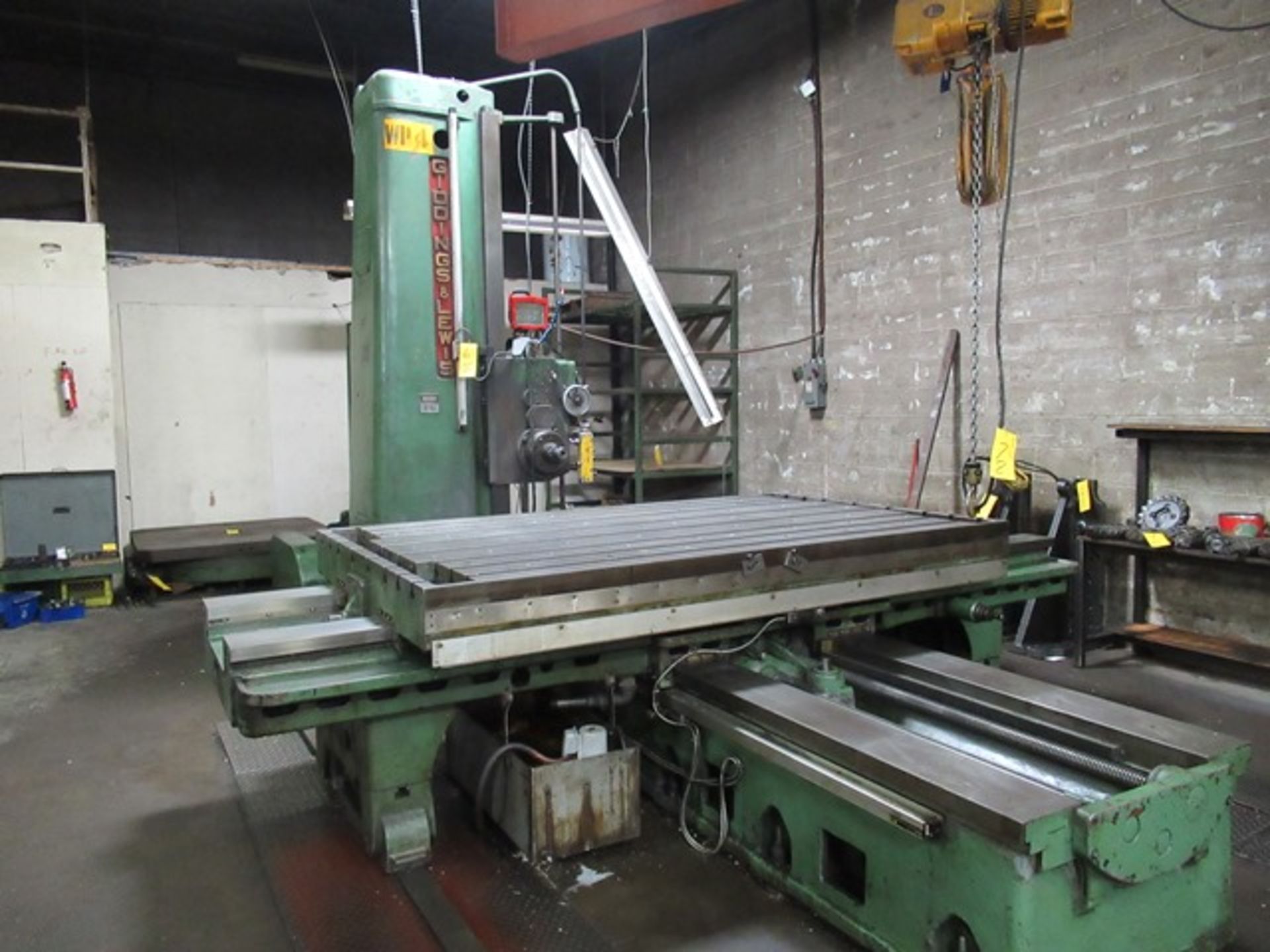 G&L 340T 60"X98" TABLE 4" SPINDLE HORIZONTAL BORING MILL W/MITUTOYO 3-AXIS DRO, #40 ADAPTER S/N: