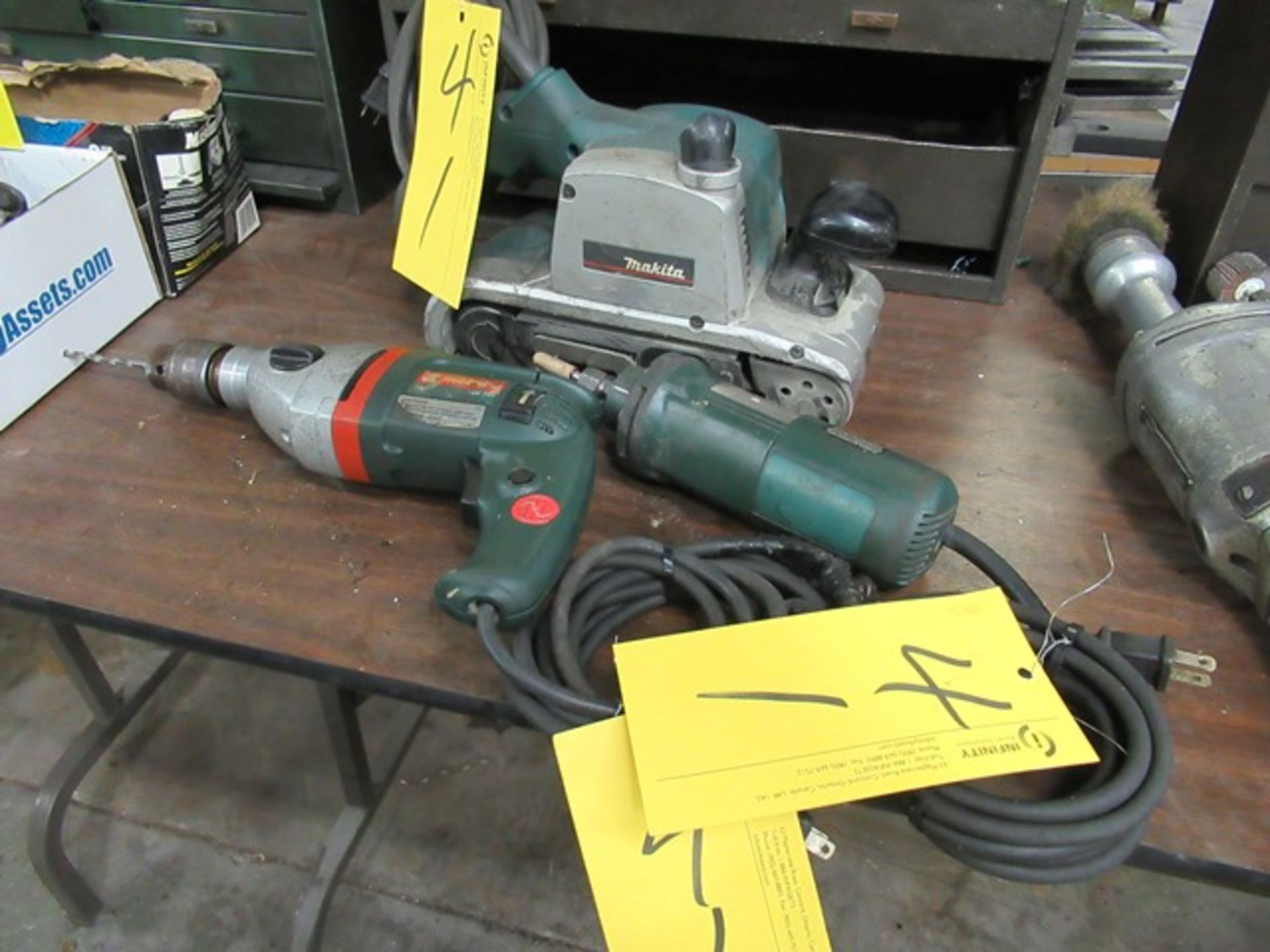 LOT 3 ASST. MAKITA 9403 100X610MM BELT SANDER, METABO SBE750 HAMMER DRILL, BOSCH 1210 DIE GRINDER