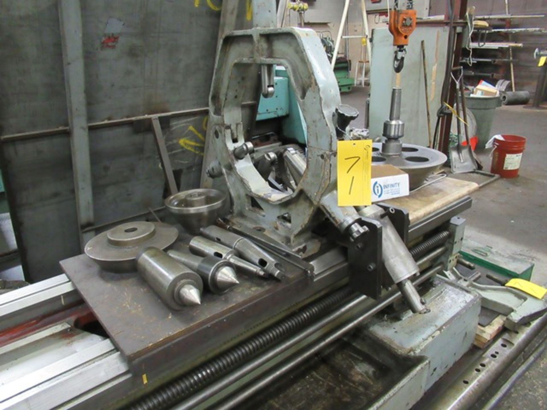 TITAN SNA 800X4000 ENGINE LATHE, 32" SWING, 160" BETWEEN CENTER, 3-1/4" BORE W/STEADY REST, TOOLING, - Image 3 of 5