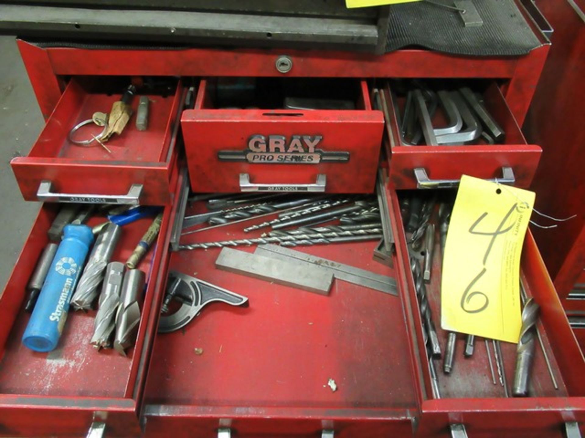 LOT ASST. GRAY PRO-SERIES 12 DR. PORTABLE TOOL CABINET W/2-KENNEDY TOOL BOXES & CONTENTS - Image 2 of 5