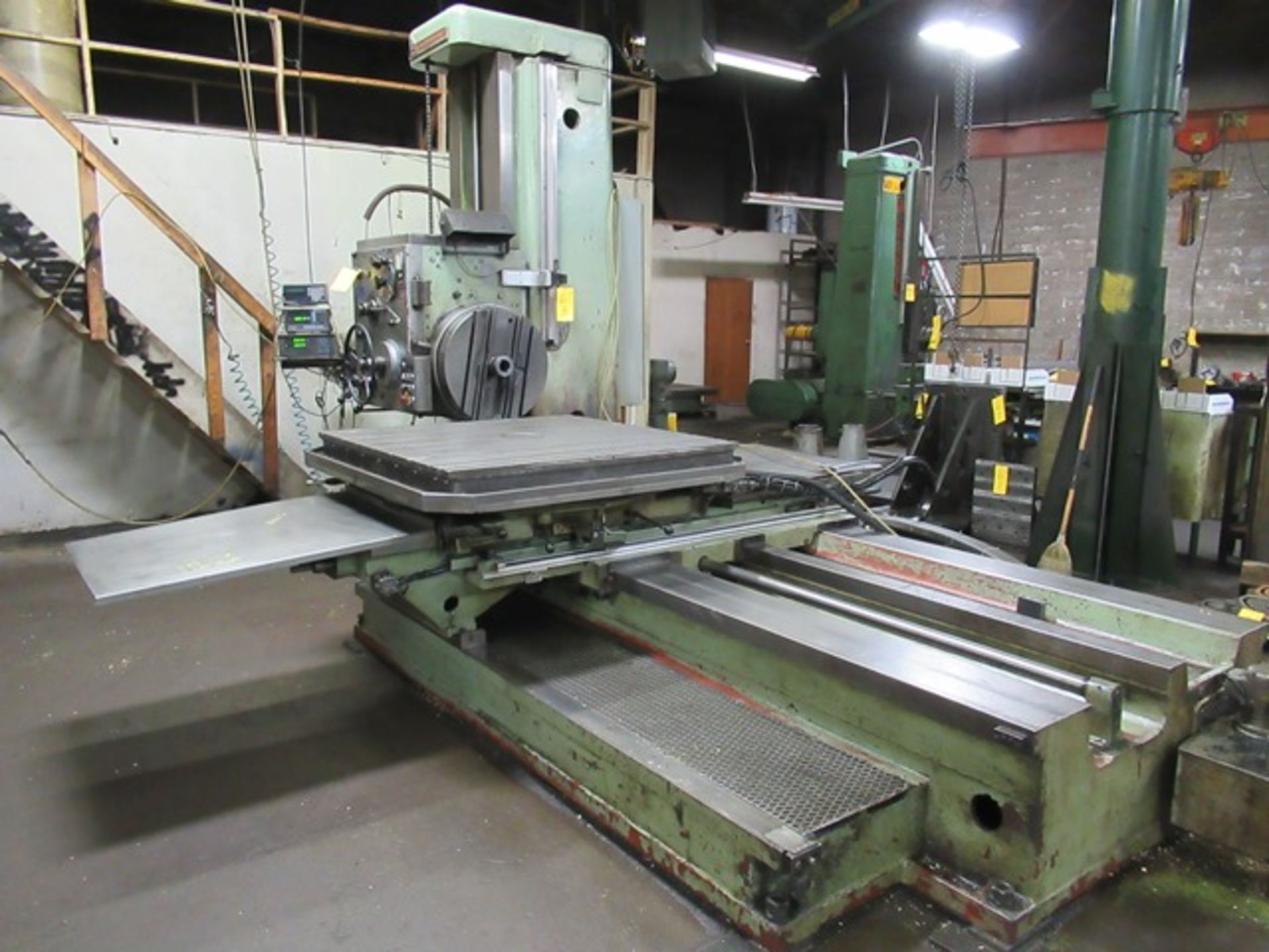 TOS W100A 49"X49" POWER ROTARY TABLE, TRAVELS X-63", Y-44", Z-49" HORIZONTAL BORING MILL