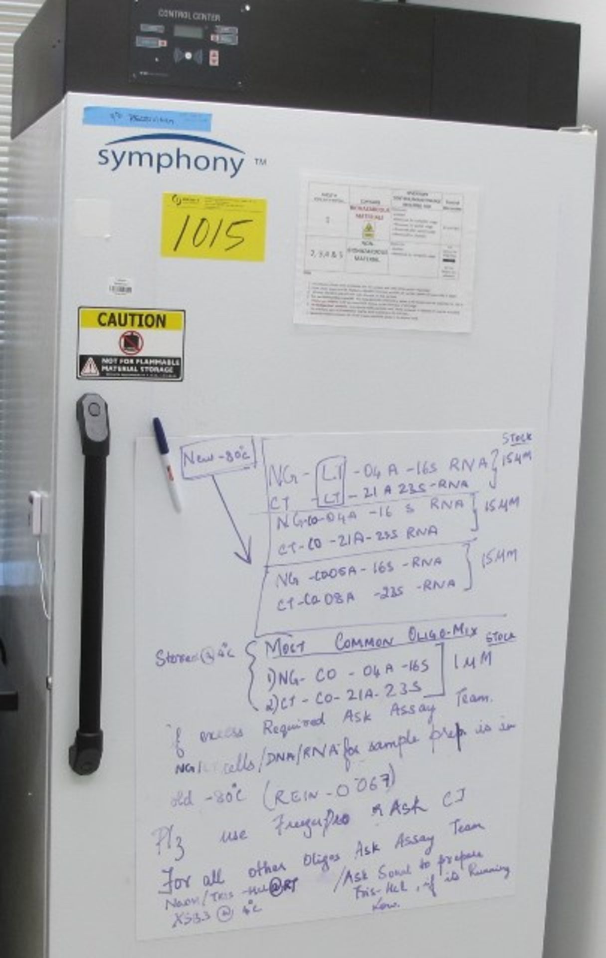 VWR SYMPHONY SCLP-2004 LAB FRIDGE S/N: SYM-WB2126-5936-1205 REIN-0082 (LAB)