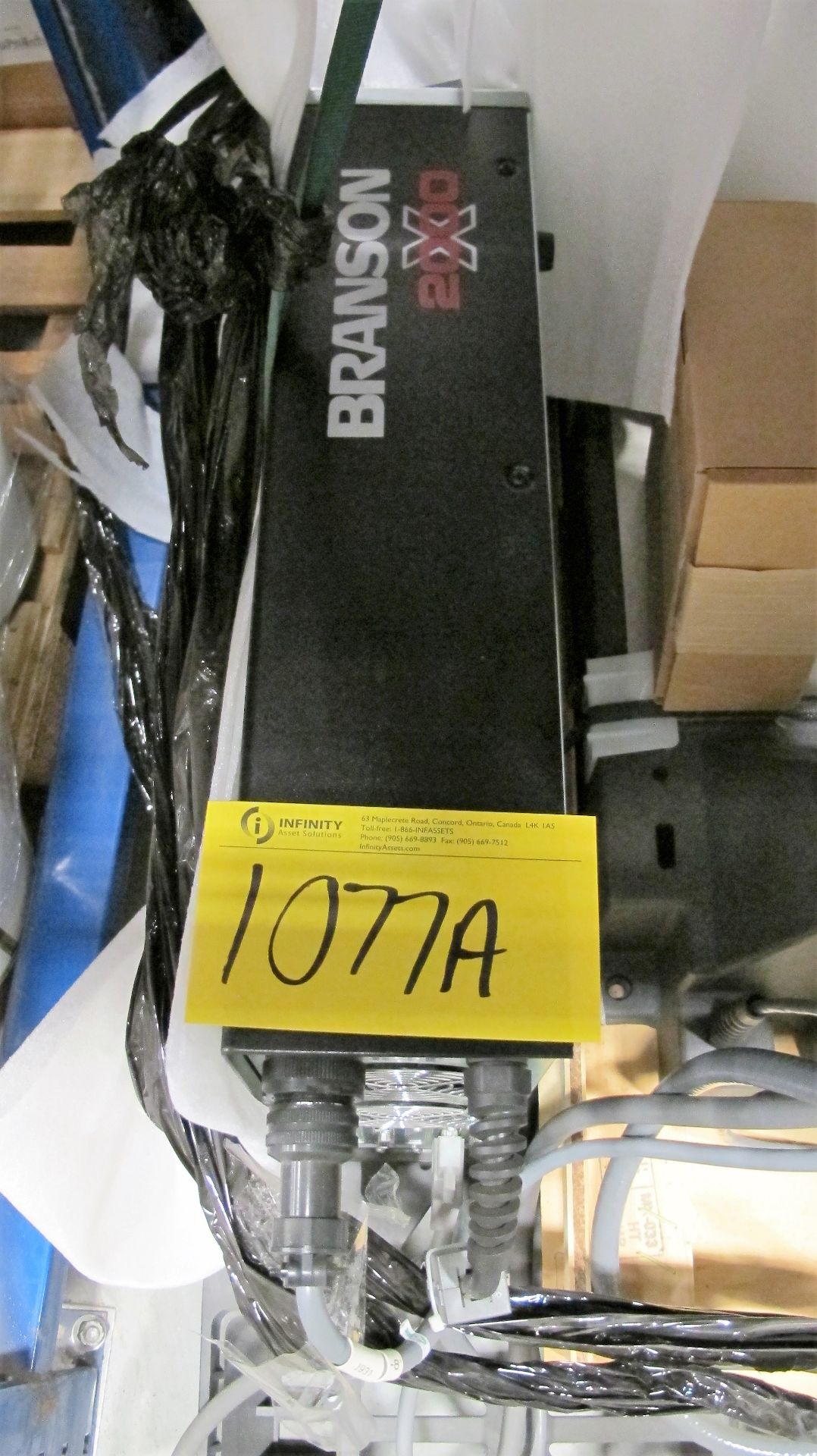 2014 BRANSON ULTRASONIC WELDER, MODEL 2000XEA POWER SUPPLY, 40KHZ, 400 WATTS, MODEL XAE 1.5 STAND W/ - Image 5 of 6