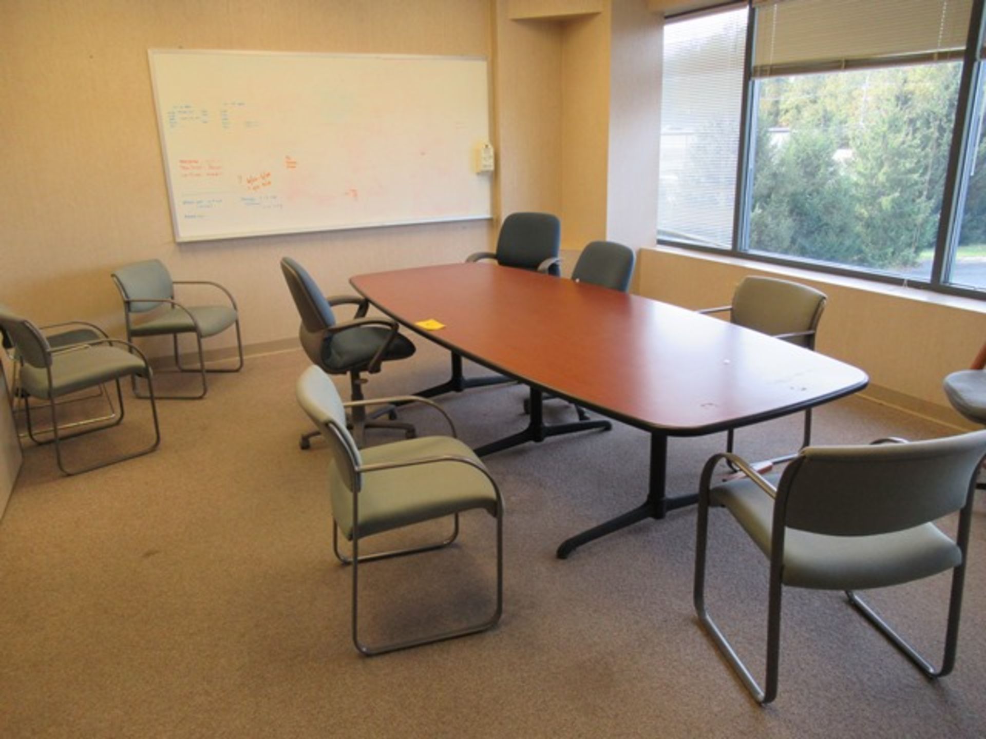 LOT CONTENTS OF BOARDROOM TABLE, CHAIRS, ETC. (MO2NDF)