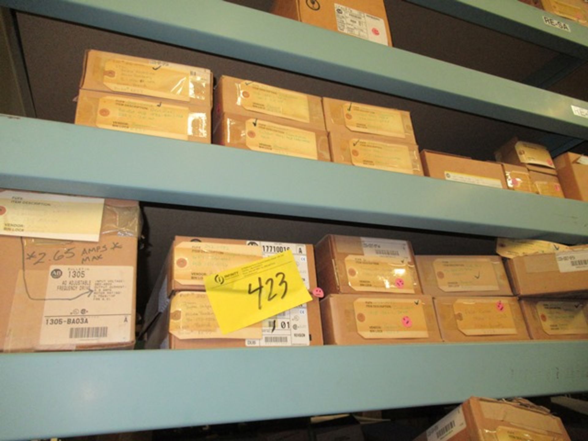 LOT ASST. ALLEN-BRADLEY PARTS, BOARD, DRIVES, CONTROLS, ETC. 1 -SECTION OF RACKING (M-S) - Image 10 of 17