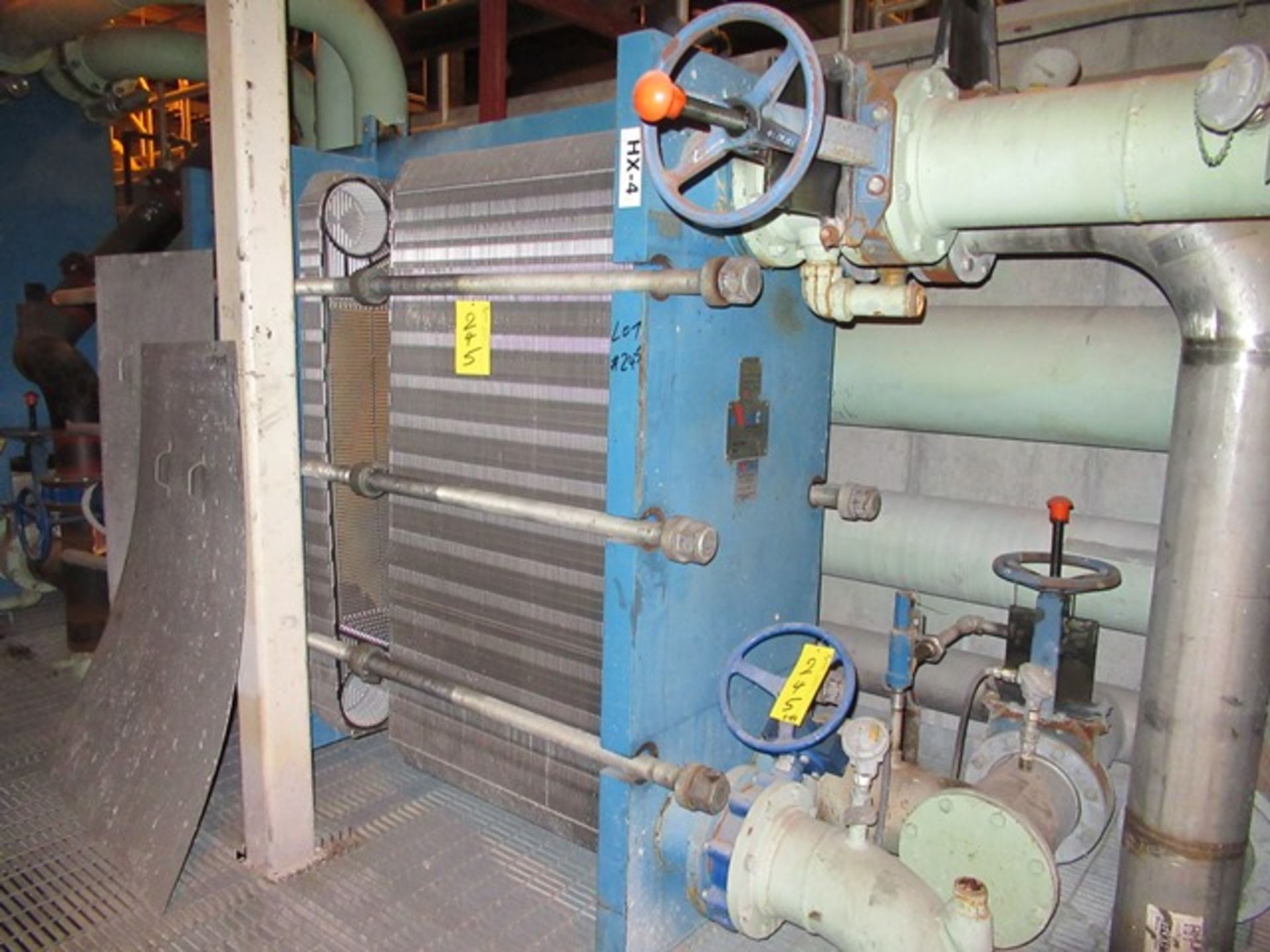 APV HX-4 TR9GN 200° F HEAT EXCHANGER S/N: 30014.1W W/45 ASST. DEZURIK GATE VALES (NO S/S PIPE OR