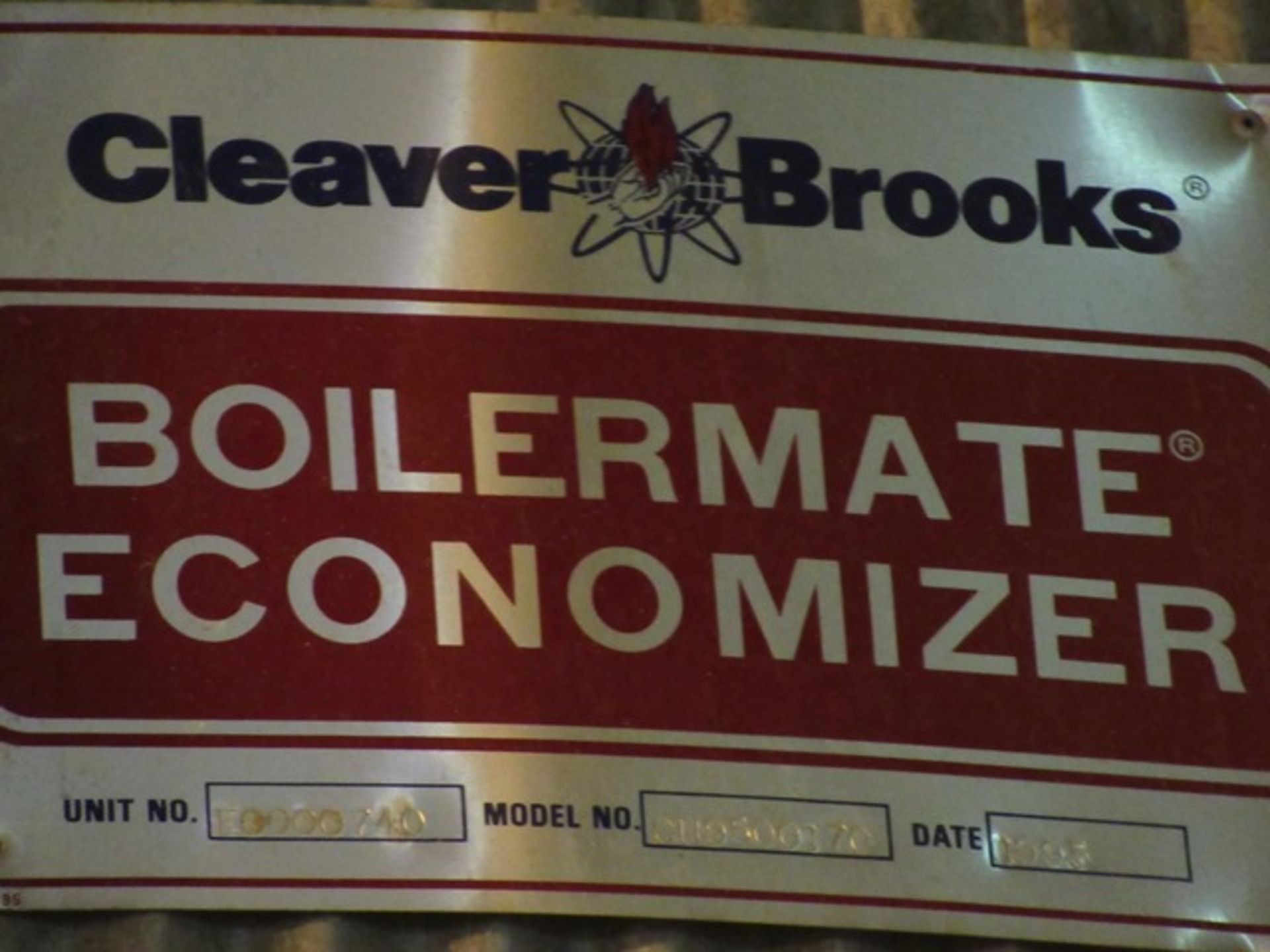 CLEAVER BROOKS WT-700-CN-3 44,000# PER HR. WOOLER TUBE BOILER W/CU9500170 BOILER MATE ECONOMIZER, - Image 5 of 6