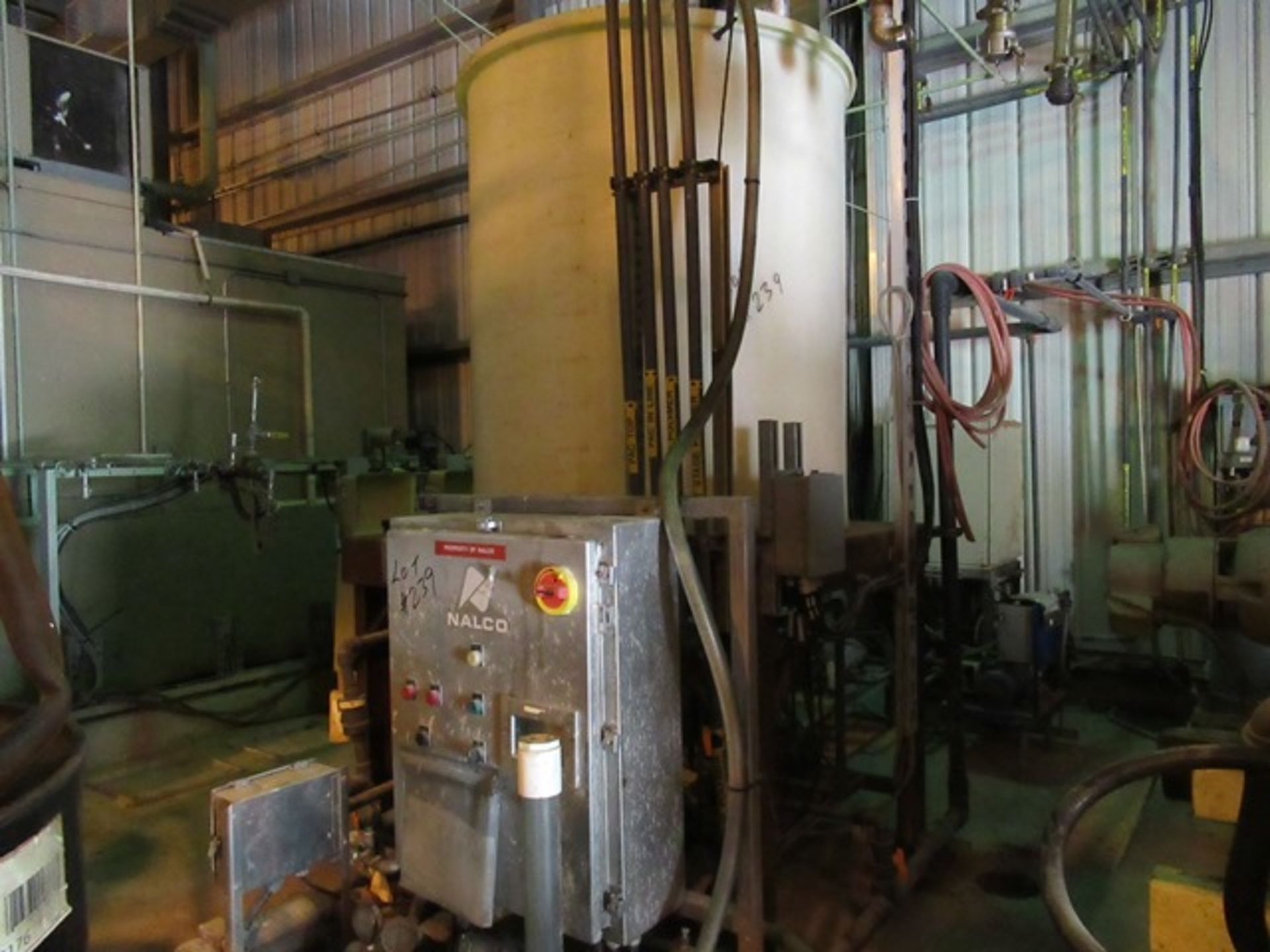 NALCO 500 GAL. WASTE TREATMENT SYSTEM W/PUMPS, MOTORS, VALVES CONTROL, ETC. (WT2NDF)