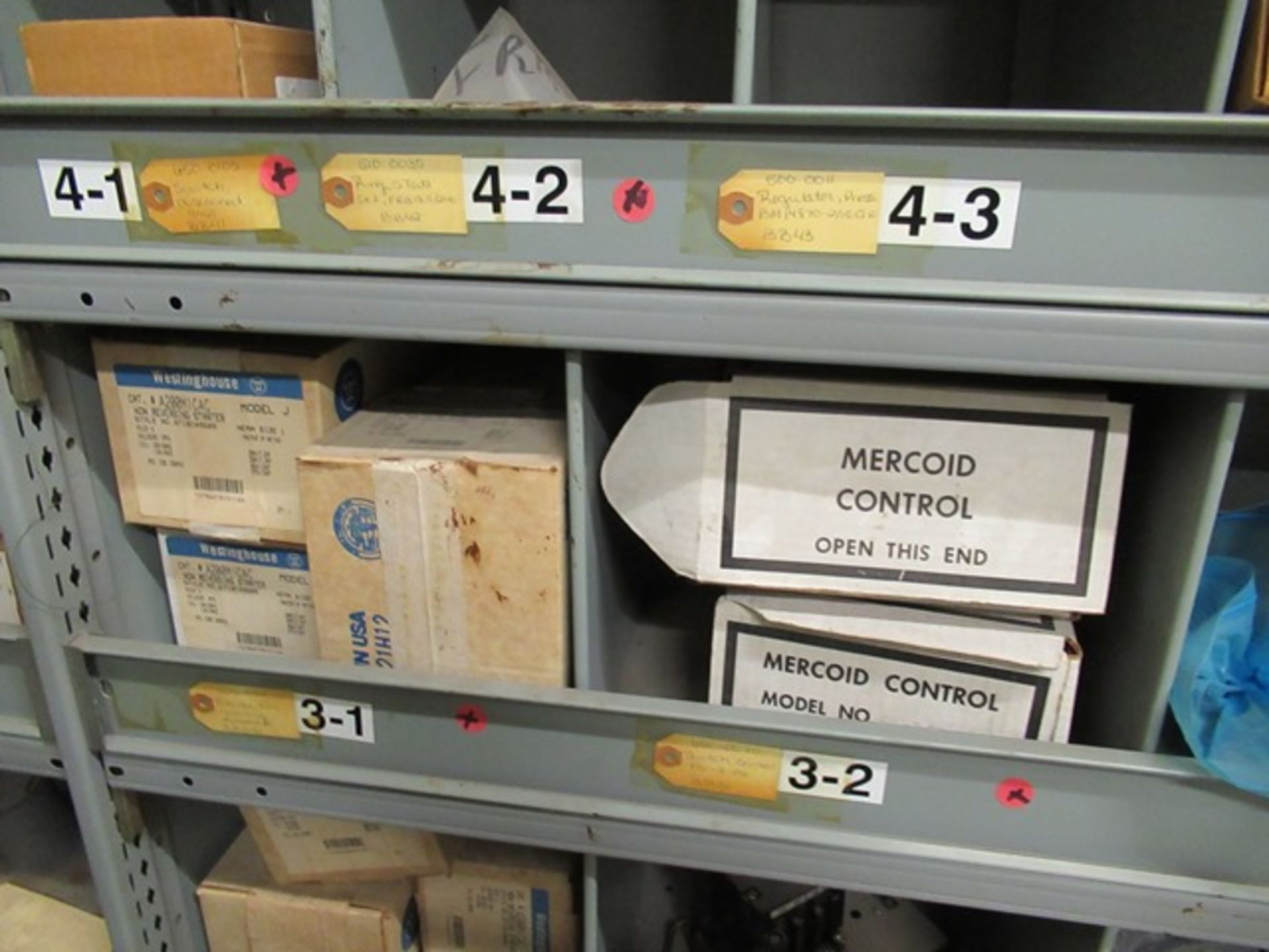 LOT ASST. CLEAVER BROOKS, SULLARI BAILEY PARTS, METERS, FILTERS, ETC. 3 SECTIONS SHELVING (M-S) - Image 4 of 5
