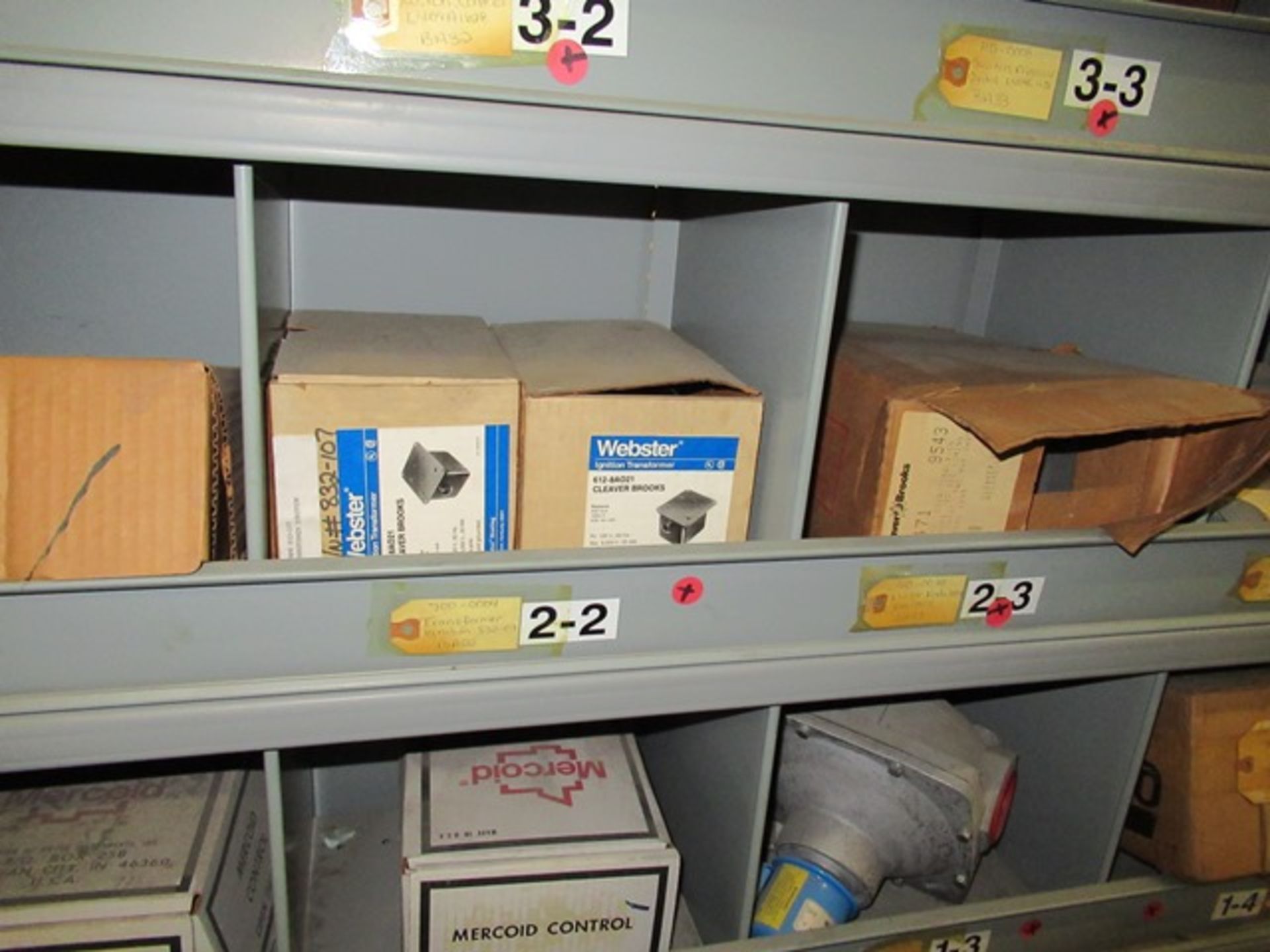 LOT ASST. SKF MASTER REEVESDOGE BEARINGS, PILLOW BLOCKS, ETC. 2 SECTIONS OF SHELVING (M-S) - Image 9 of 9