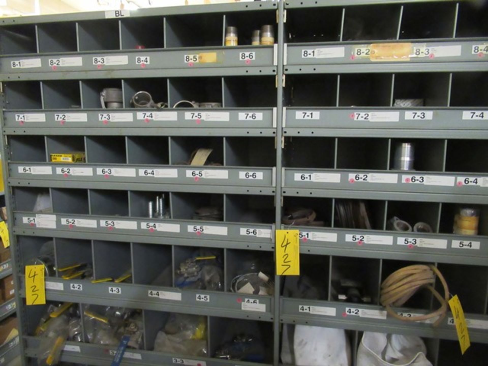LOT ASST. CF, VELAN, APOLLO, FNW VALVES, FLOW SWITCHES, FITTINGS, COUPLINGS, ETC. 2-SECTIONS OF