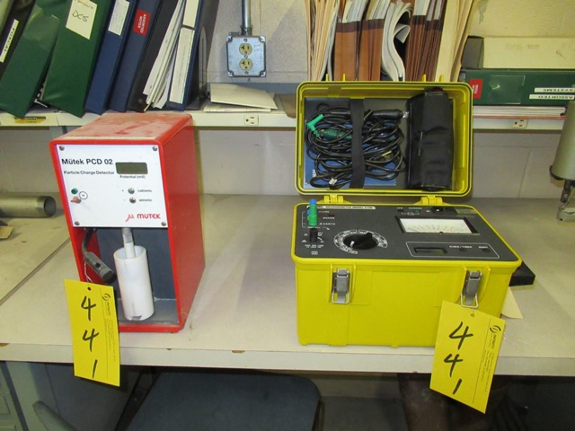 LOT ASST. AEMC 5100 MEGOMMETER, MUTICK PCD-02 PARTICLE CHARGE DETECTOR (M-S)