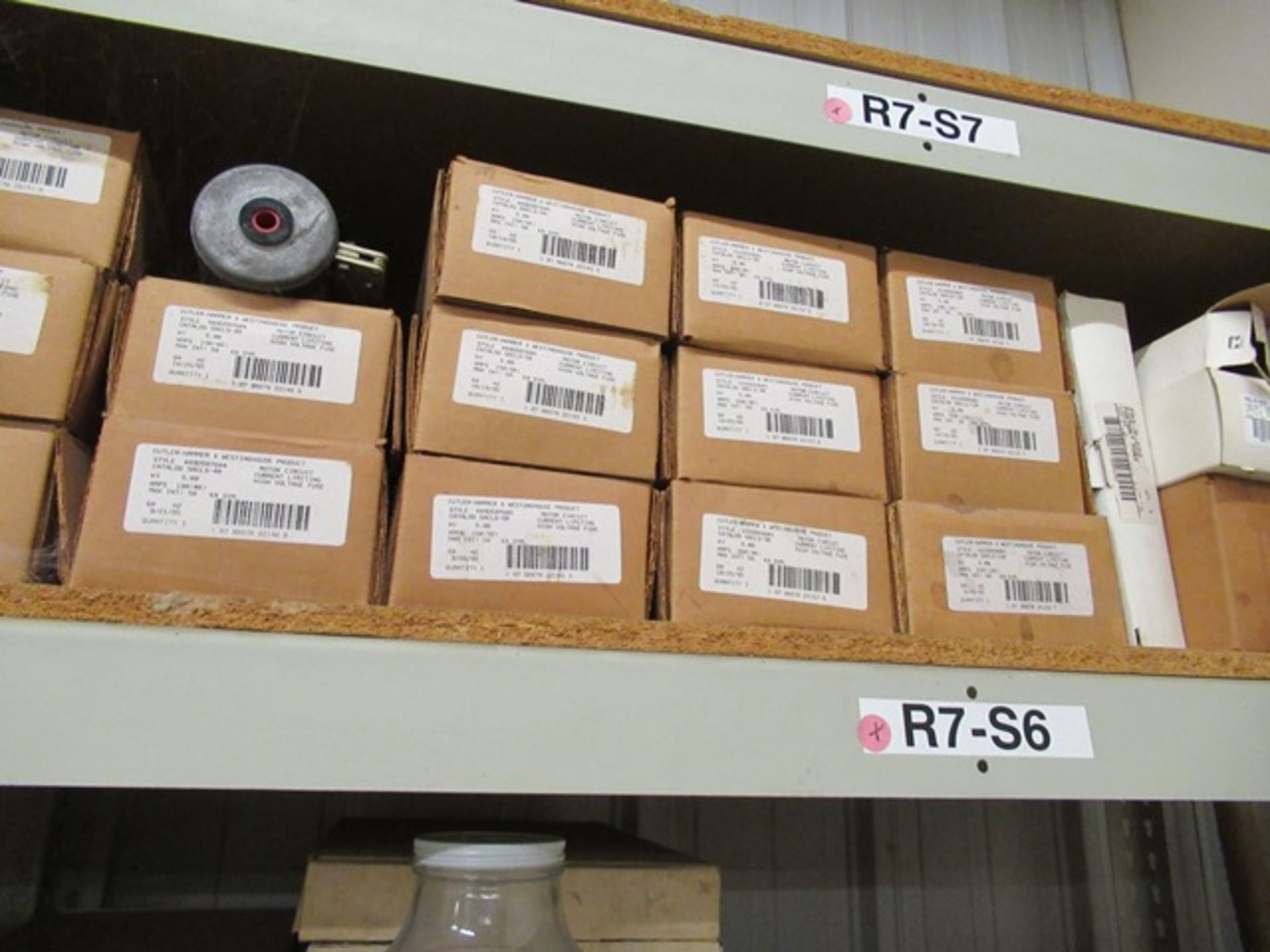 LOT ASST. PLANT LIGHTS, BALLISTS, ELECTRICAL PARTS, ETC. 4-SECTIONS SHELVING (M-S0 - Image 3 of 7