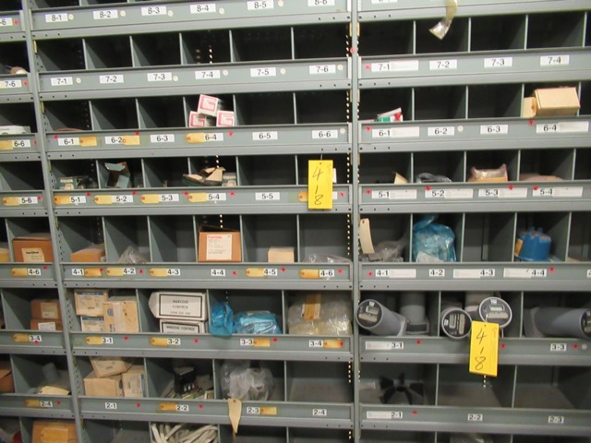 LOT ASST. CLEAVER BROOKS, SULLARI BAILEY PARTS, METERS, FILTERS, ETC. 3 SECTIONS SHELVING (M-S)
