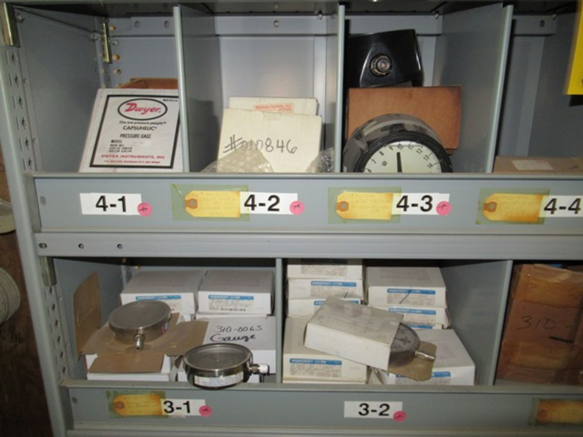 LOT ASST. DWYER, ASHCROFT GAUGES, ETC. 1 SECTION SHELVING (M-S) - Image 4 of 5