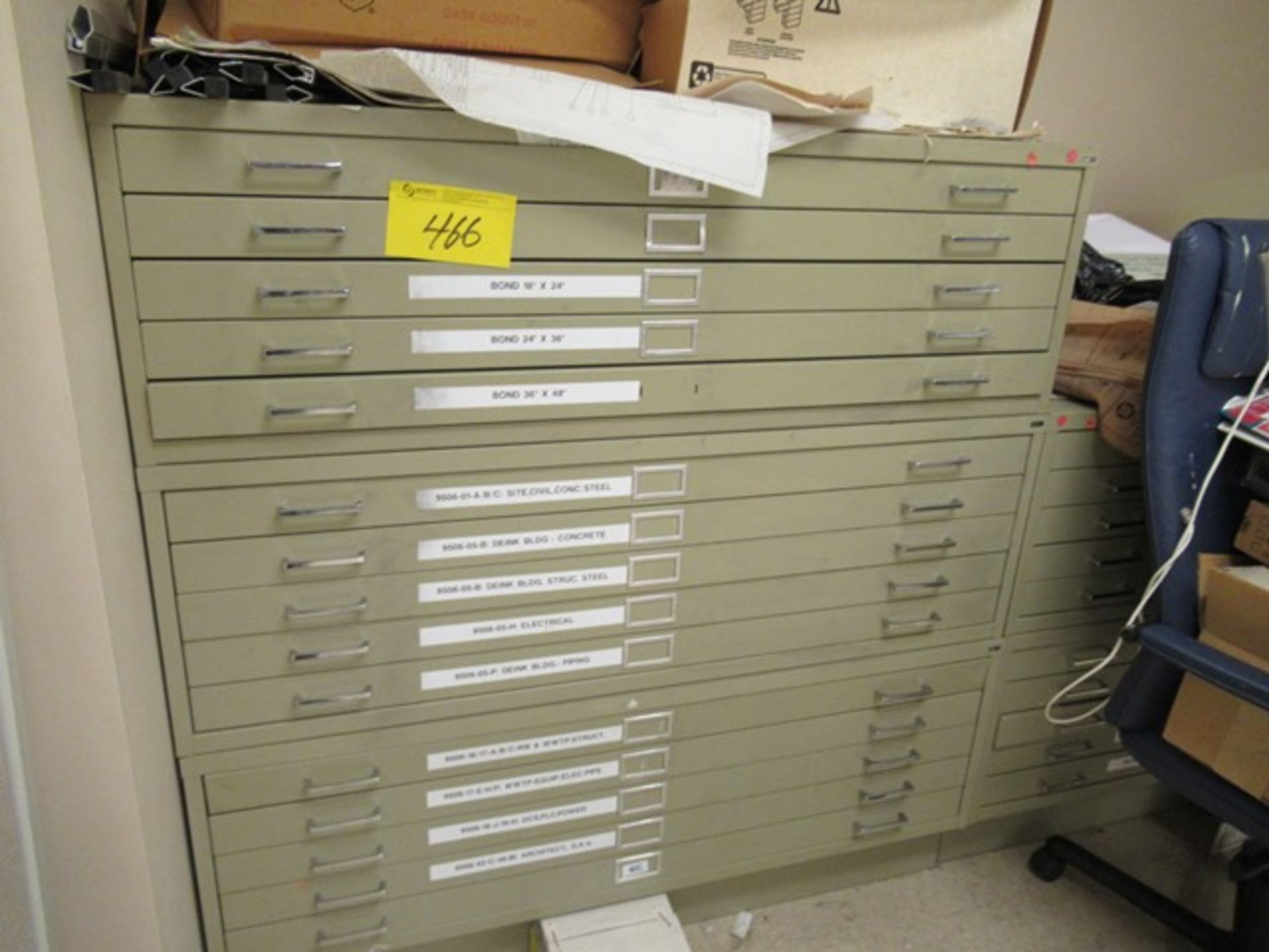LOT ASST. OFFICE FURNITURE, BLUE PRINT COPIER, FILE CABINETS, CHAIRS, ETC. (MO2NDF)