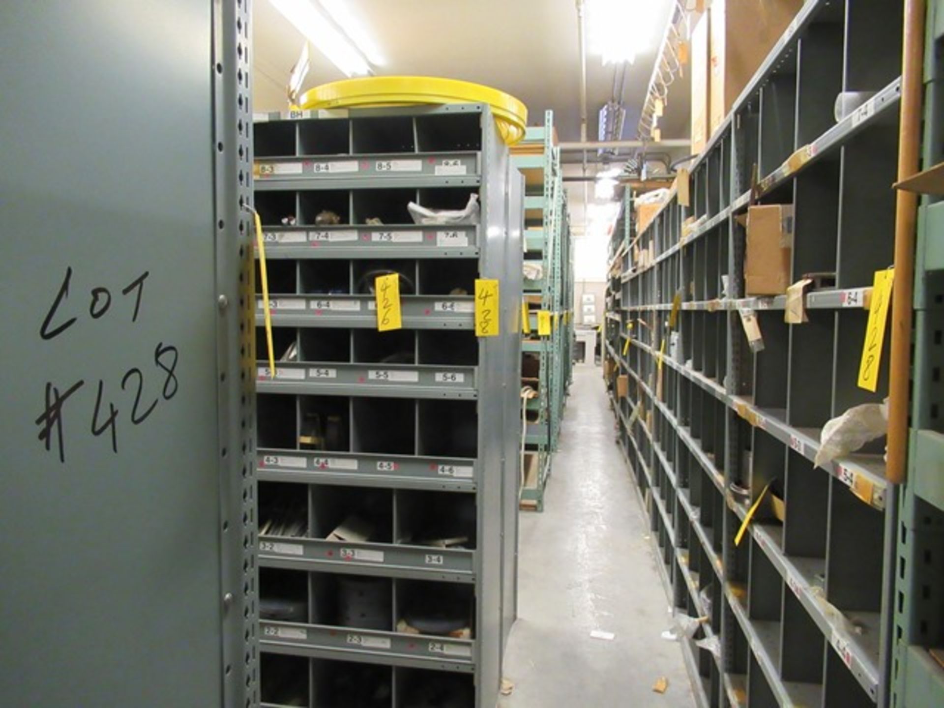 LOT 14 SECTIONS GREY CLIP-LOC 4'X2'X7'H SHELVING (NO CONTENTS - DELAYED DELIVERY) (M-S)