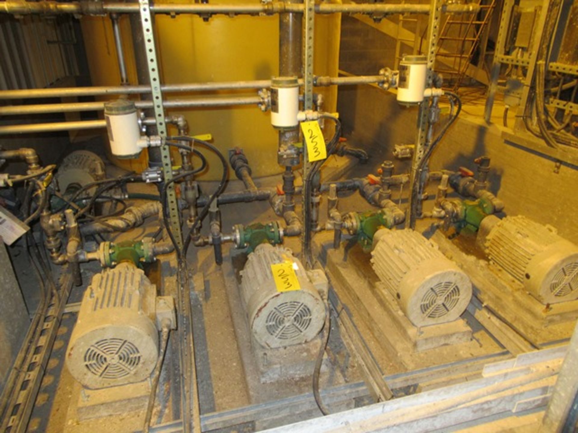 LOT ASST. POLY PROCESSING 1900 GAL. DEWATERING TANK W/5 GE 3HP MOTORS, VALVES, 5-METER CONTROLS & - Image 3 of 3