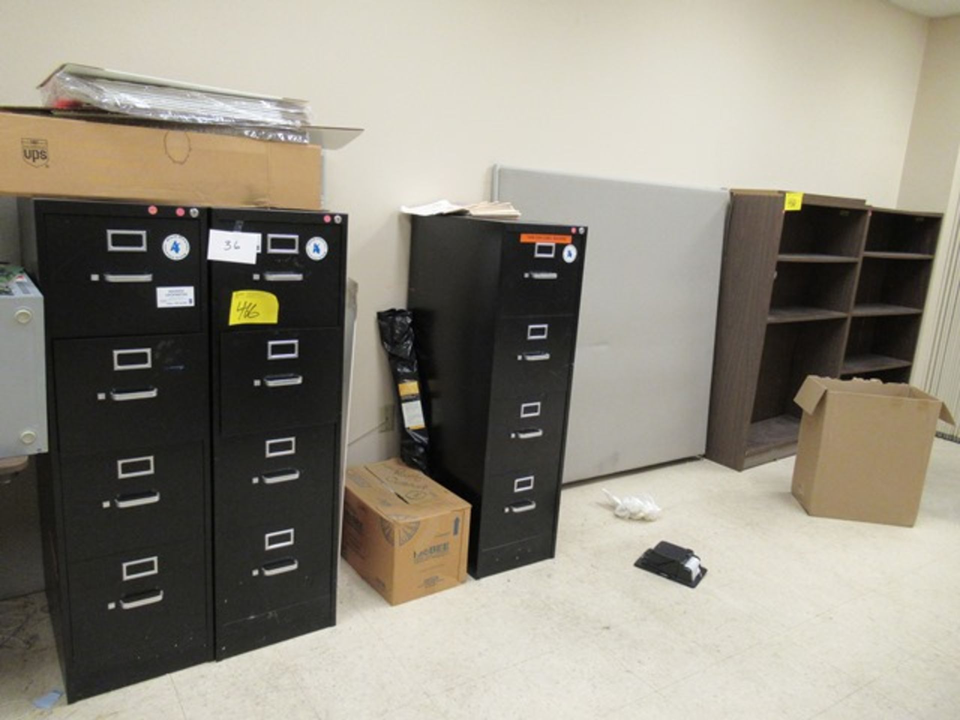 LOT ASST. OFFICE FURNITURE, BLUE PRINT COPIER, FILE CABINETS, CHAIRS, ETC. (MO2NDF) - Image 2 of 5