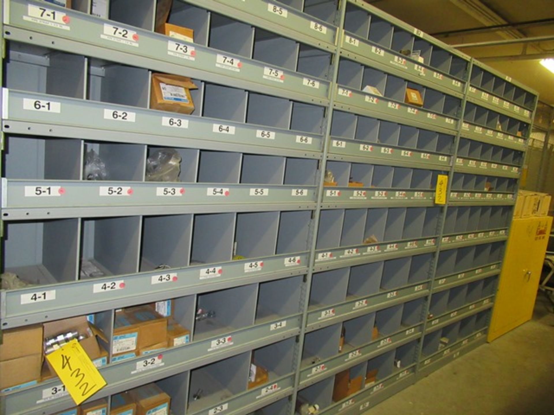 LOT ASST. CROUSE, T&B FITTINGS, CABLE LUGS, BARREL SPLICERS, ETC. 3-SCTIONS SHELVING (M-S)