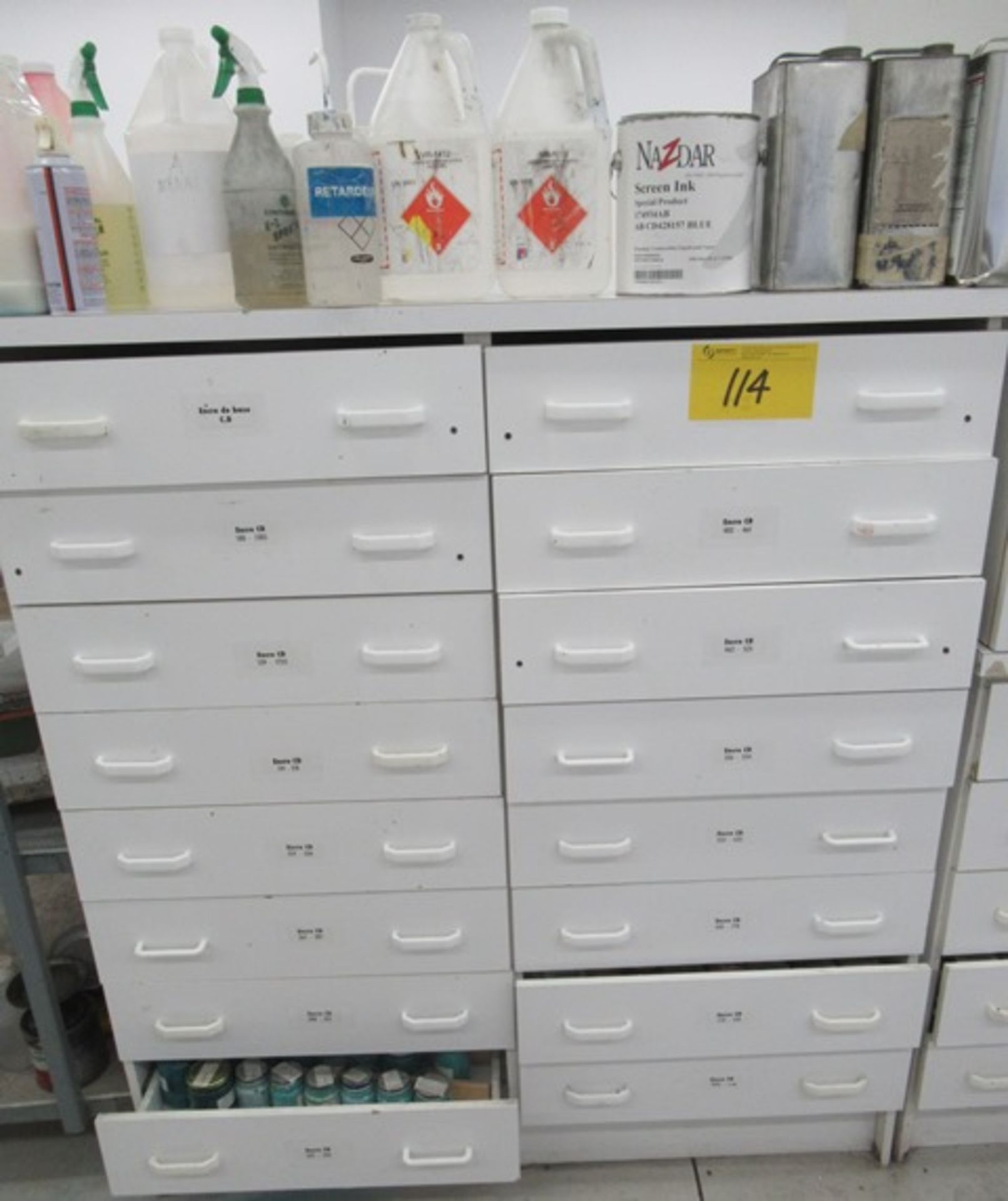 (16) DRAWER STORAGE CABINET C/W CONTENTS