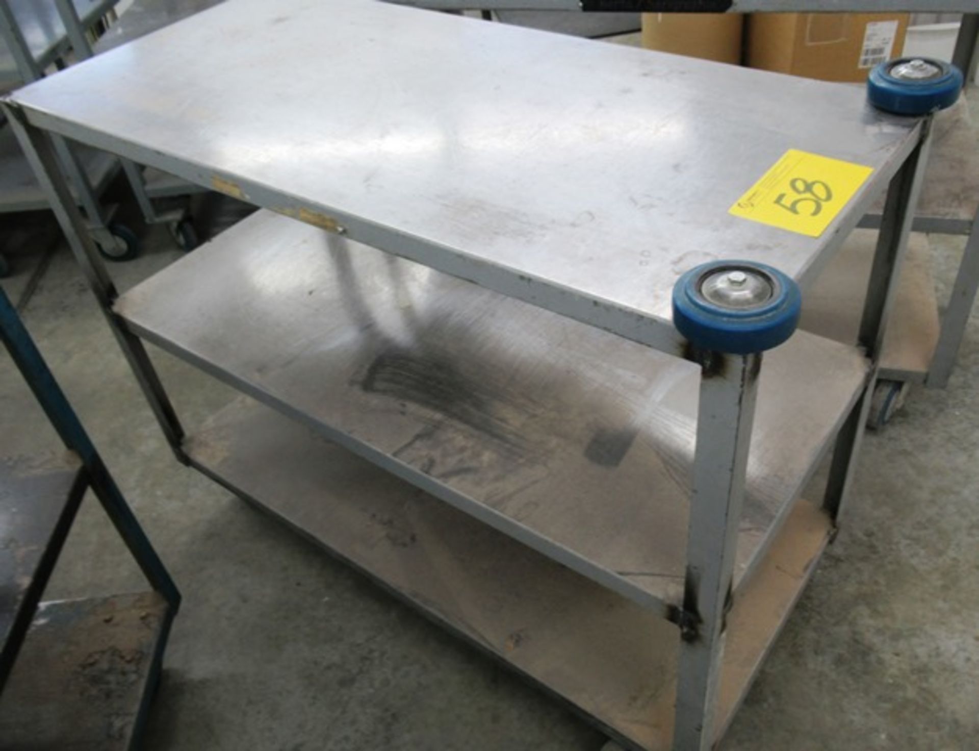 THREE TIER SHOP CART ON CASTORS