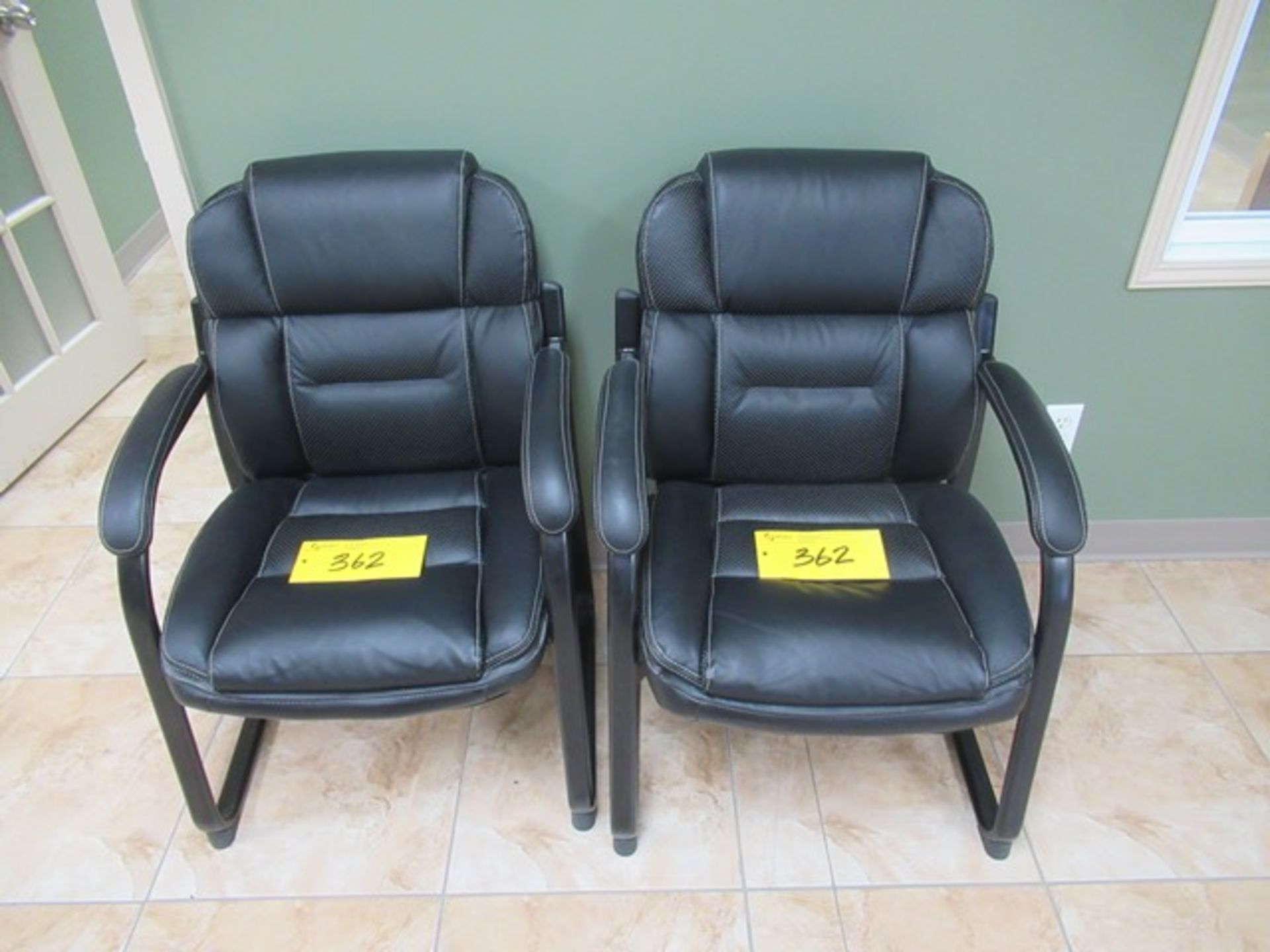 PAIR OF SLED BASED OFFICE CHAIRS