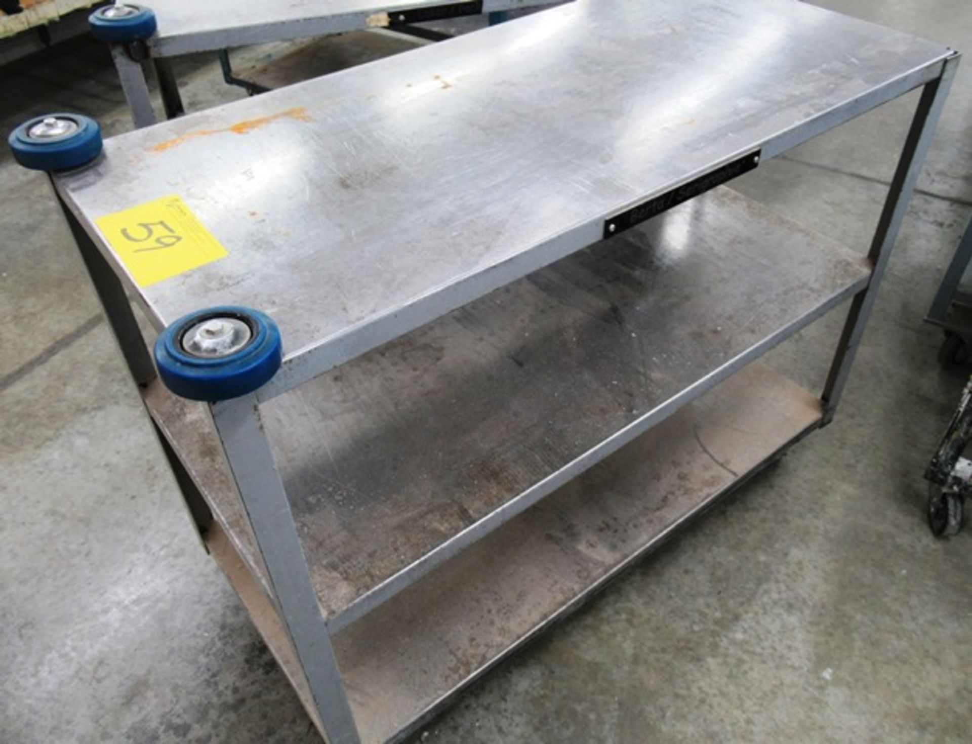 THREE TIER SHOP CART ON CASTORS