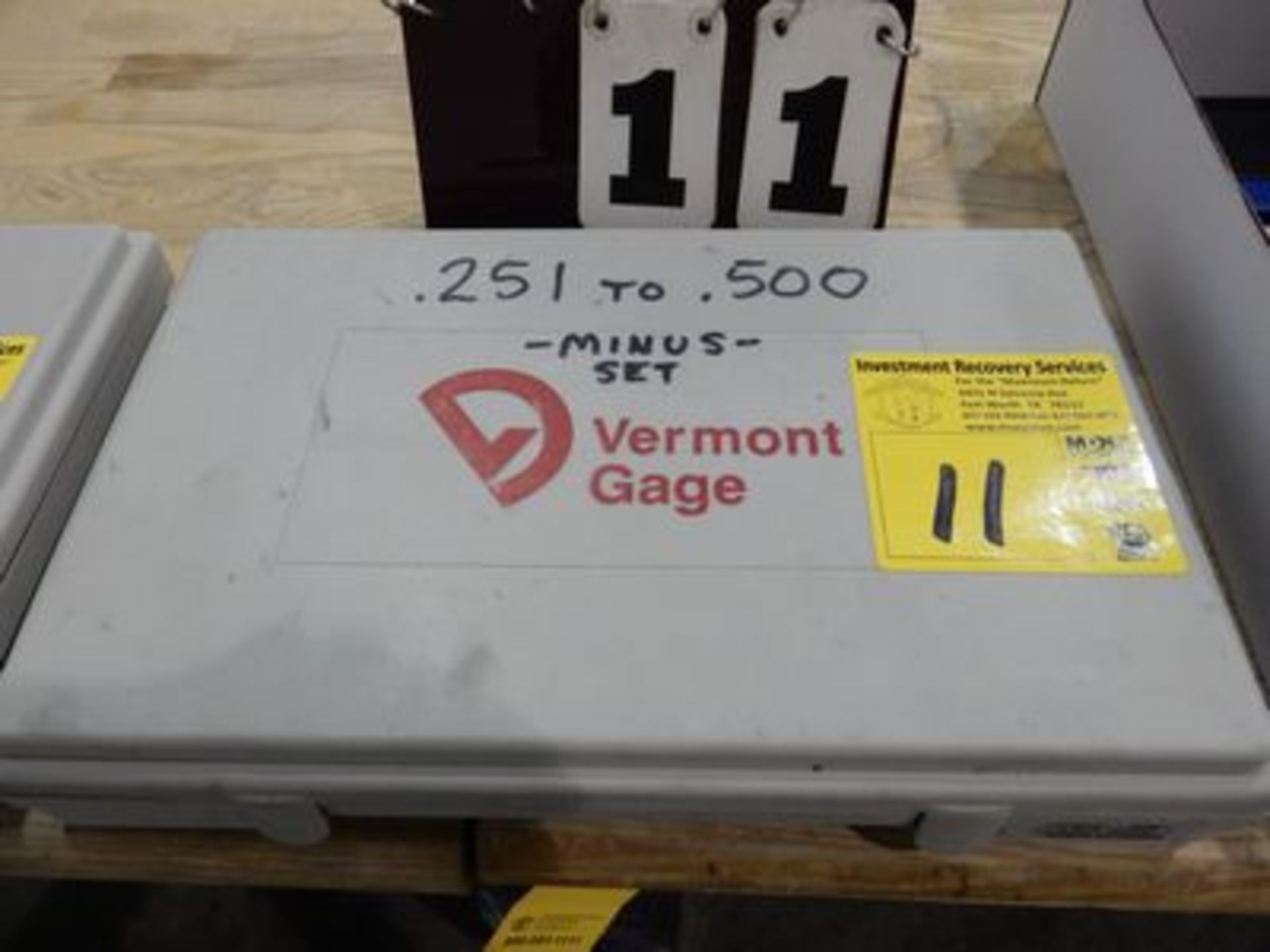 VERMONT GAGE PIN SET .251" TO .500" MINUS SET