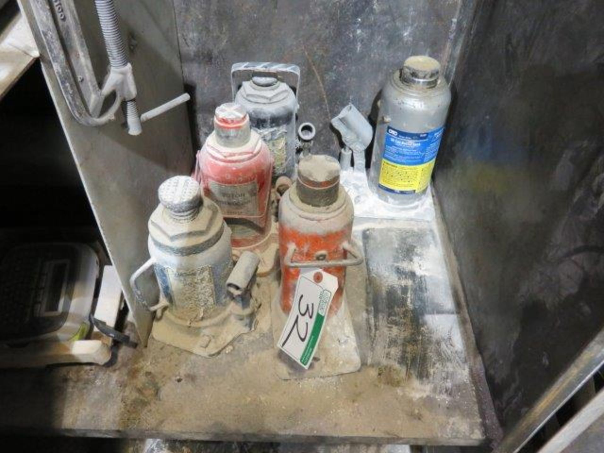 LOT OF BOTTLE JACKS IN STEEL CABINET - Image 2 of 2