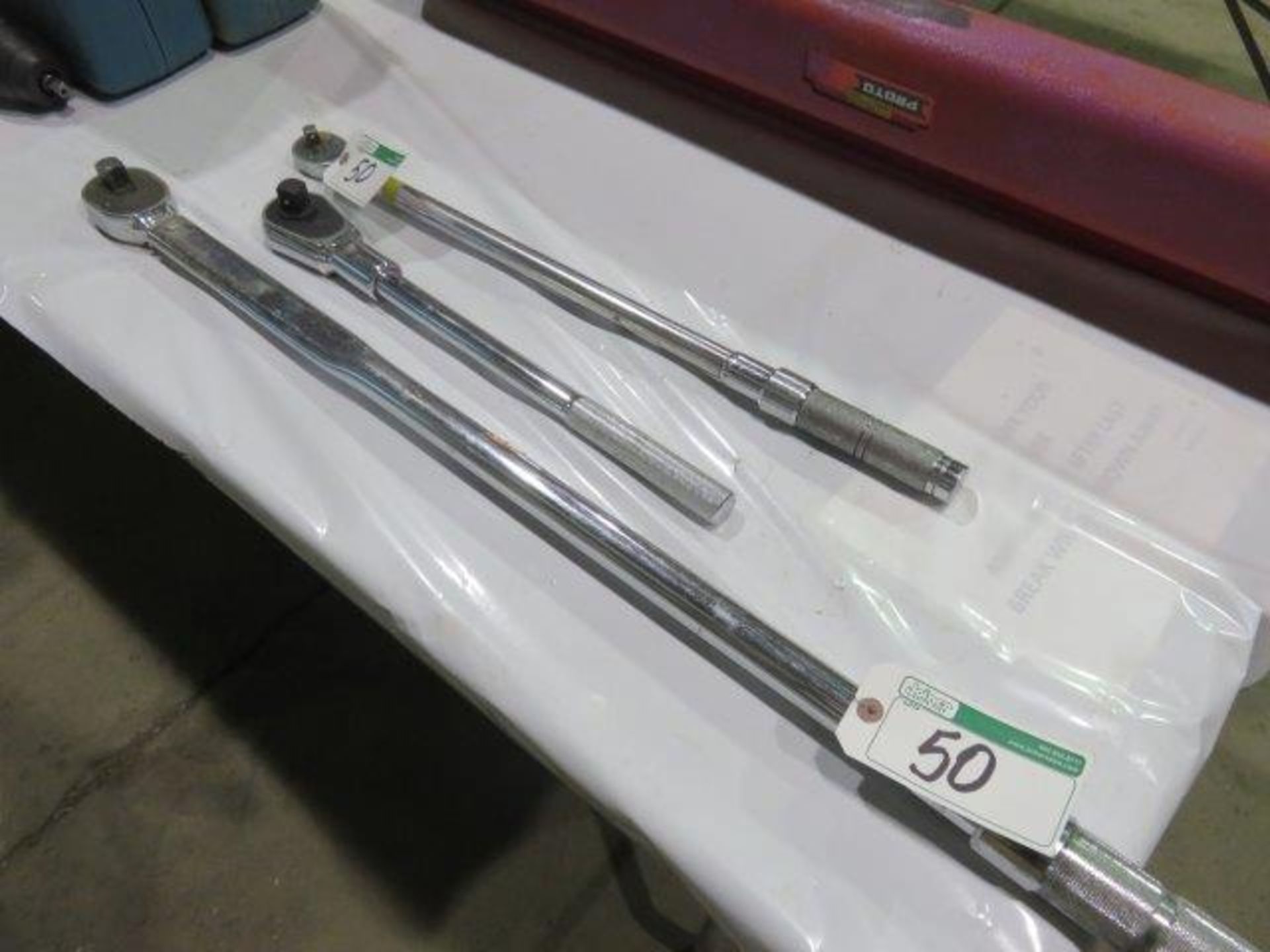 (3) PROTO 6020AB TORQUE 3/4 INCH CAPACITY, WRENCH AND 3/4 INCH WILLIAMS RATCHET