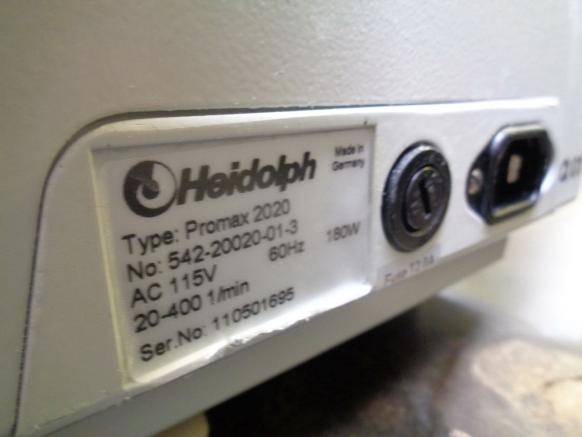 Heidolph Vial Shaker, Model Promax 2020, S/N 110501695 - Image 4 of 4