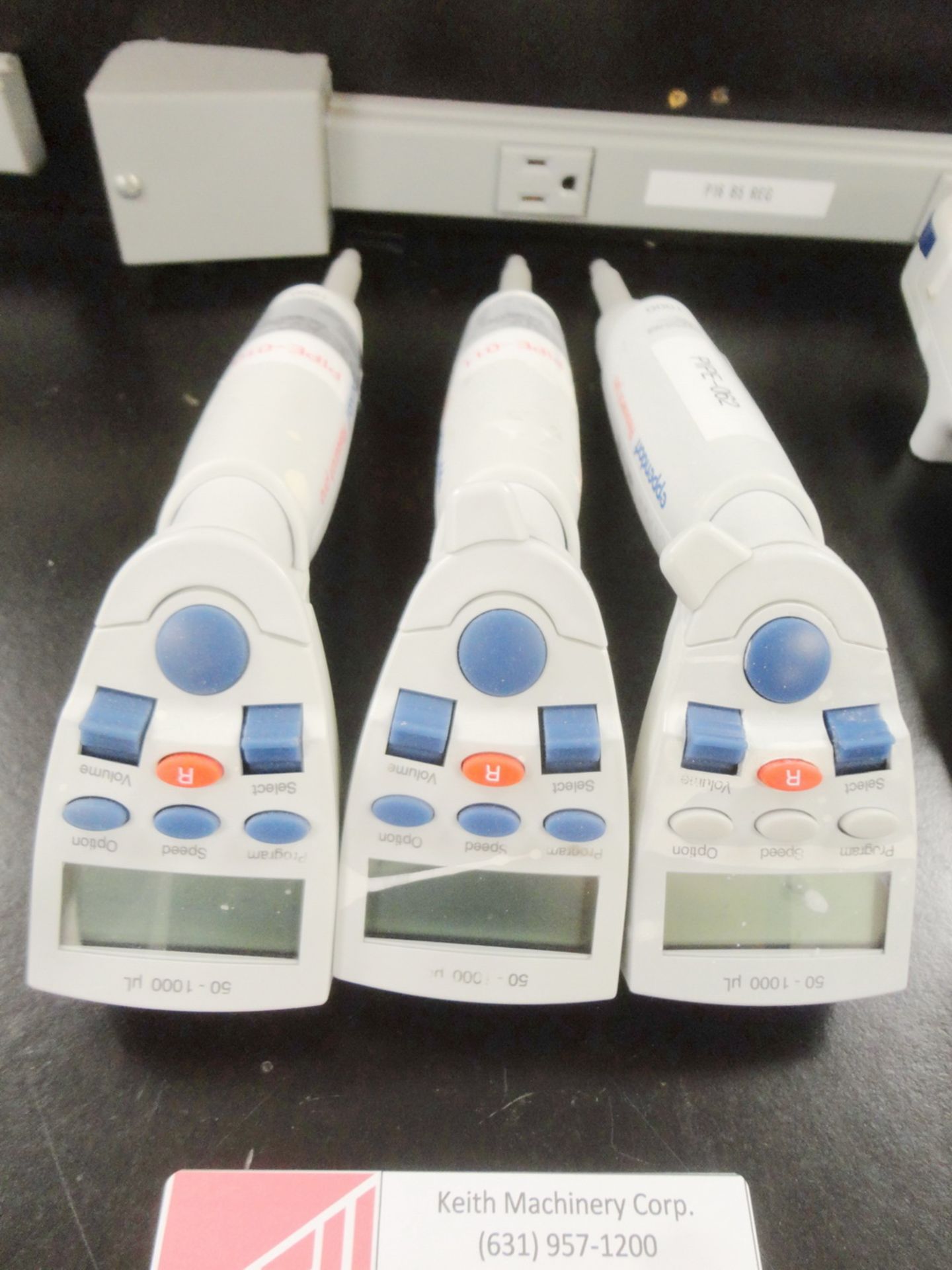 (3) Eppendorf battery powered pipettes, Model Research Pro, 50-1,000 ul
