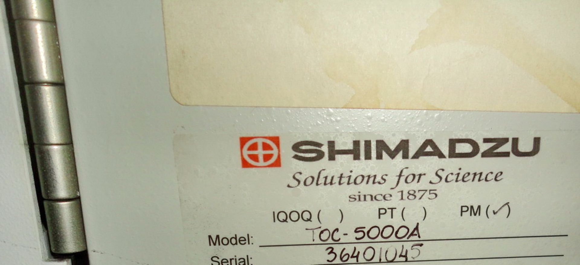 Shimadzu Model TOC-5000A Total Organics Carbon Analyzer, S/N 36401045 - Image 4 of 5