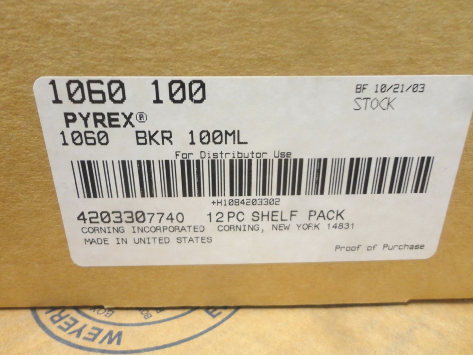 (4) Boxes of unused Corning Pyrex 100 ml beakers, 12 beakers per box - Image 2 of 3