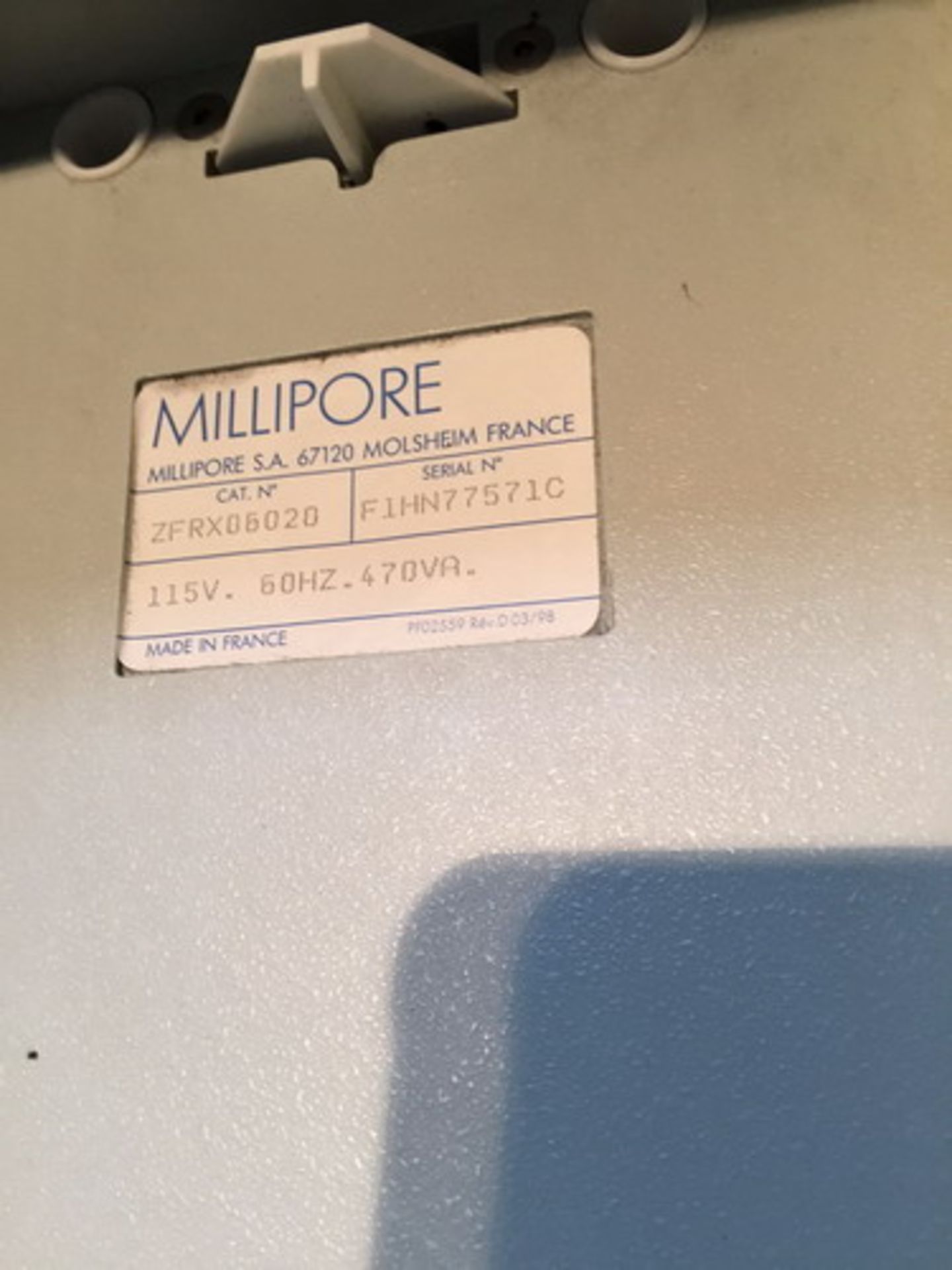 1-Millipore Water Purification System, Model Milli-RX20, SN F1HN77571C - Image 3 of 3