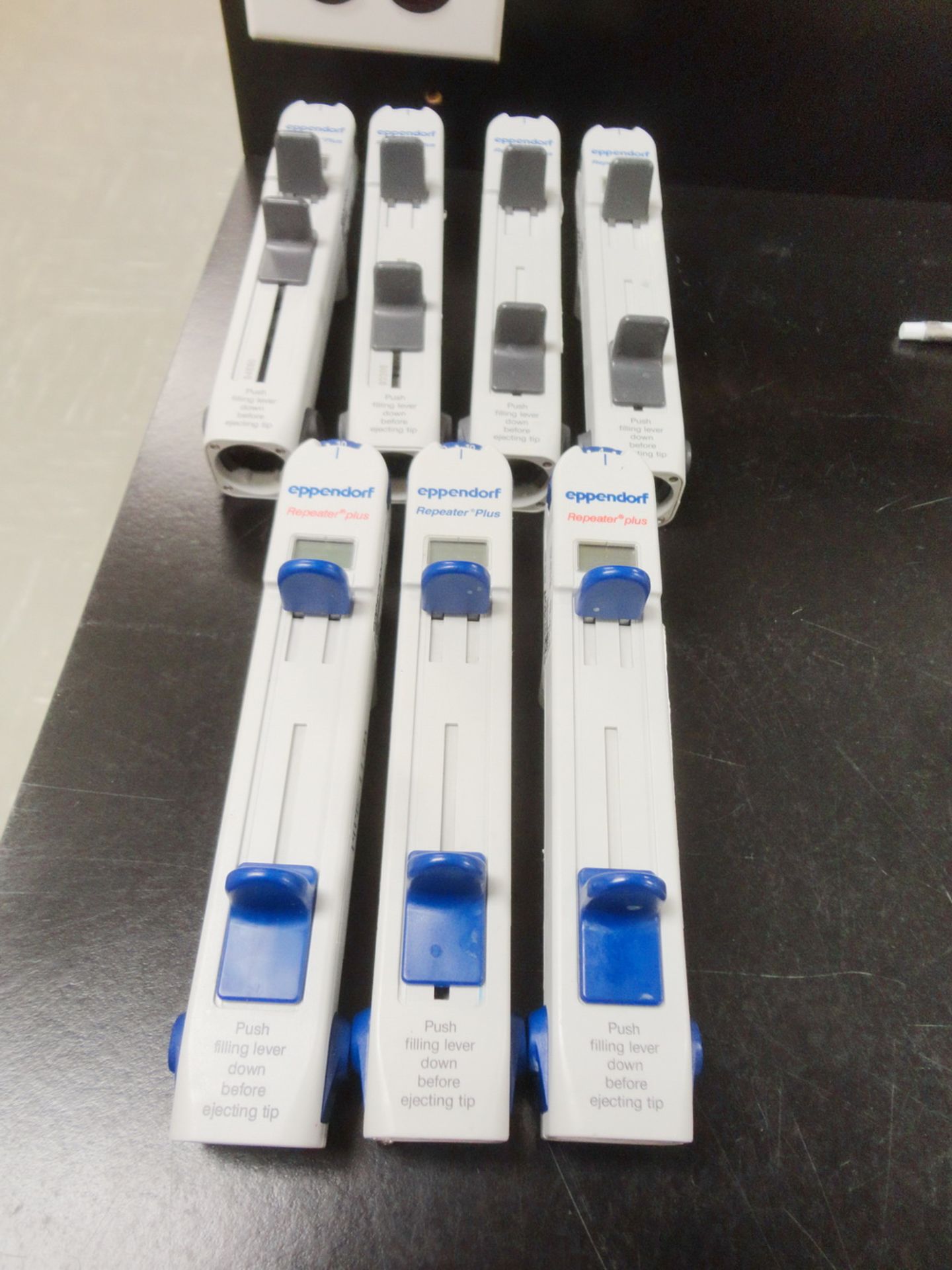 (7) Eppendorf mechanical pipettes, Model Repeater plus