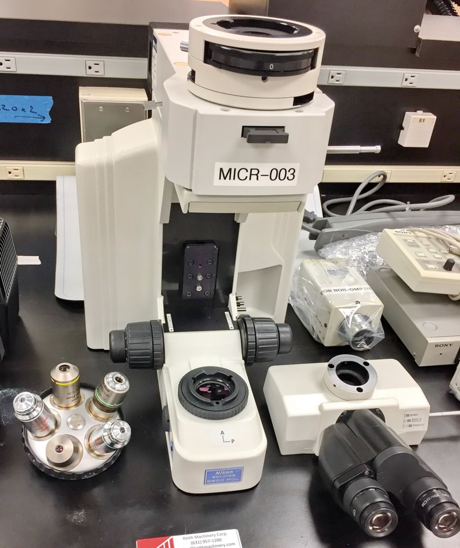 Nikon Microscope, Model Eclipse E600 POL, with Sony Cameras, Linkam TMS 94, Linken VTO 232 - Image 2 of 9