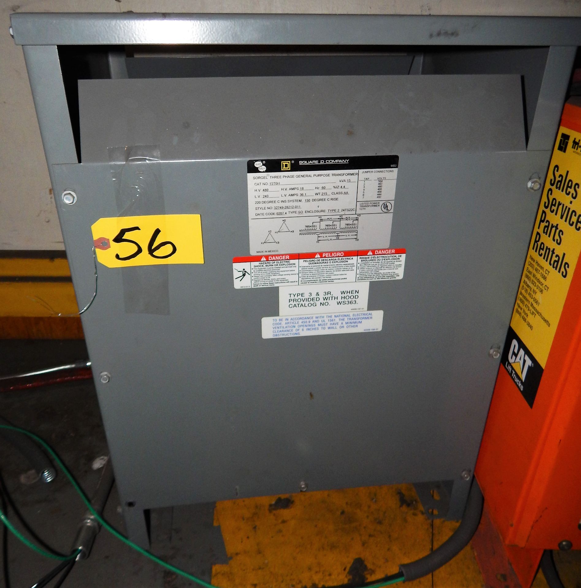 SQUARE D 15T6H 3-PHASE GERERAL POURPOSE TRANSFORMER