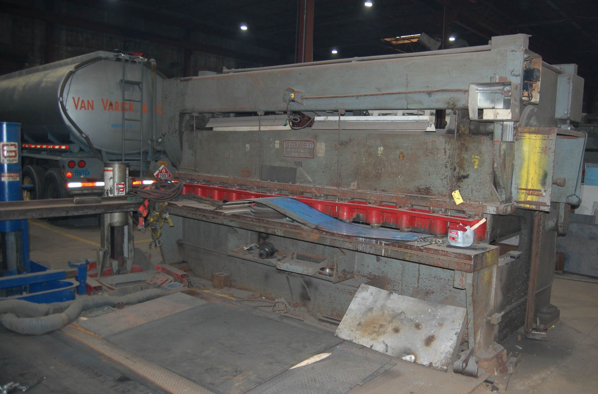 STEELWELD MDL 6012 10' X 3/8'' MECHANICAL SHEAR, SQ. ARM, GAP TYPE, S/N: M-4040 (AS IS, WHERE IS)