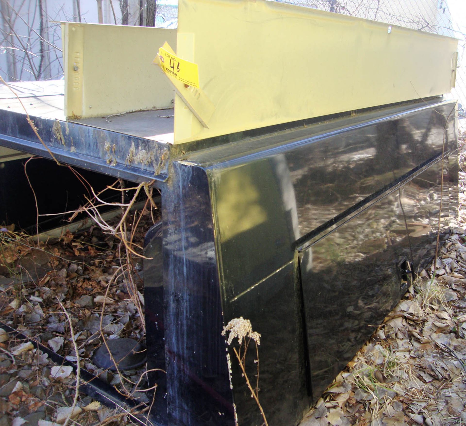 BLACK METAL PICKUP TRUCK CAP, WITH SIDE ENTRY DOORS, TOP MATERIAL RACK, 8' X 72'' - Image 2 of 2