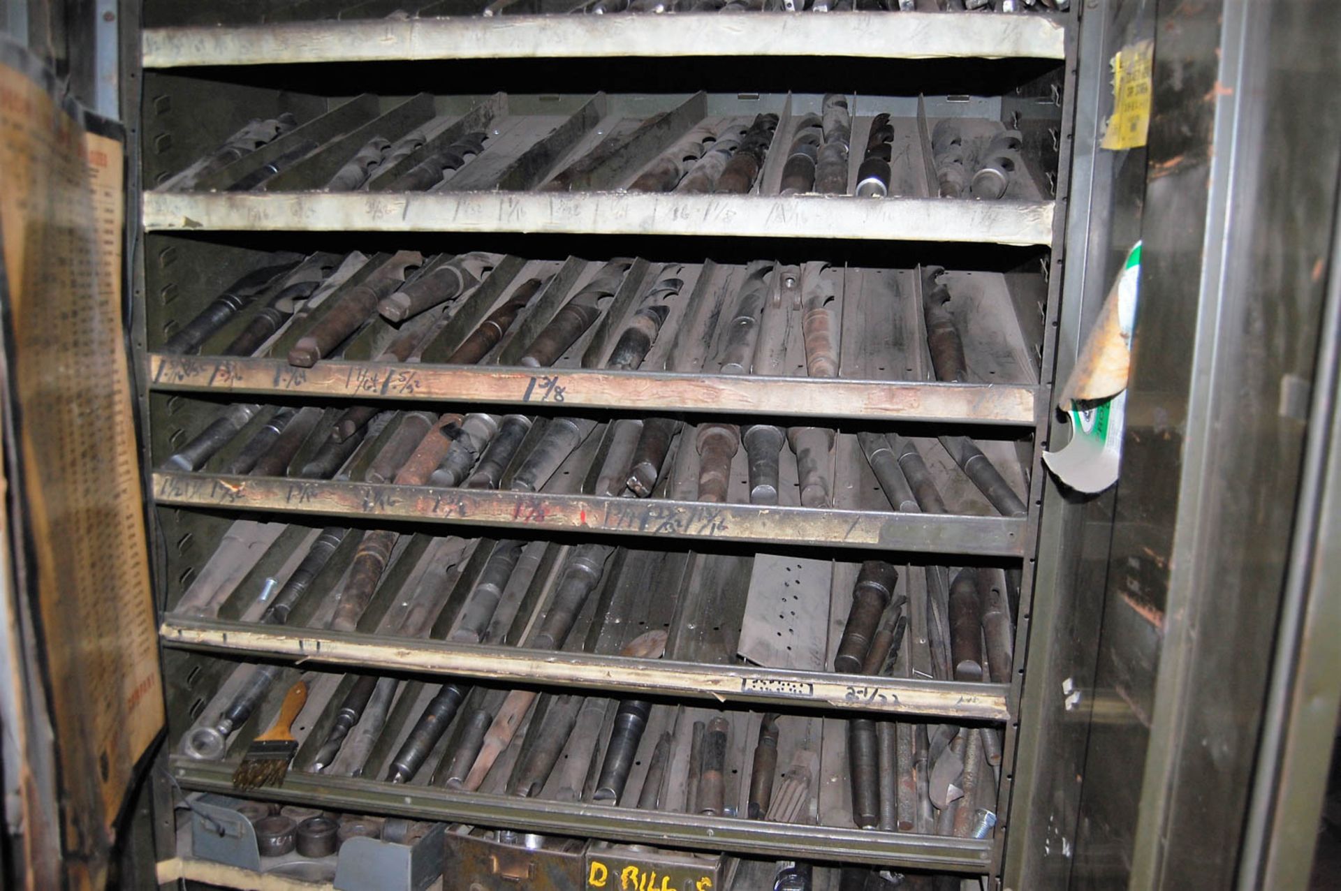 METAL 2-DOOR CABINET, WITH ASSORTED DRILL BITS, ETC. - Image 2 of 3