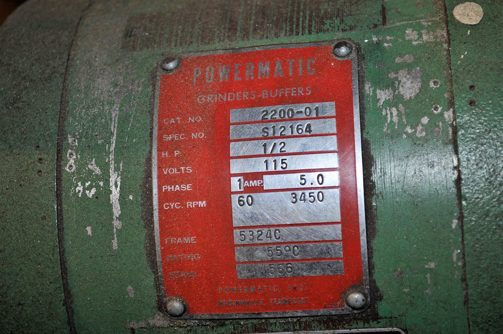 POWERMATIC 6'' TILTING TABLE TYPE DOUBLE END PEDESTAL GRINDER [LOCATED IN ROANOKE, VA] - Image 2 of 2