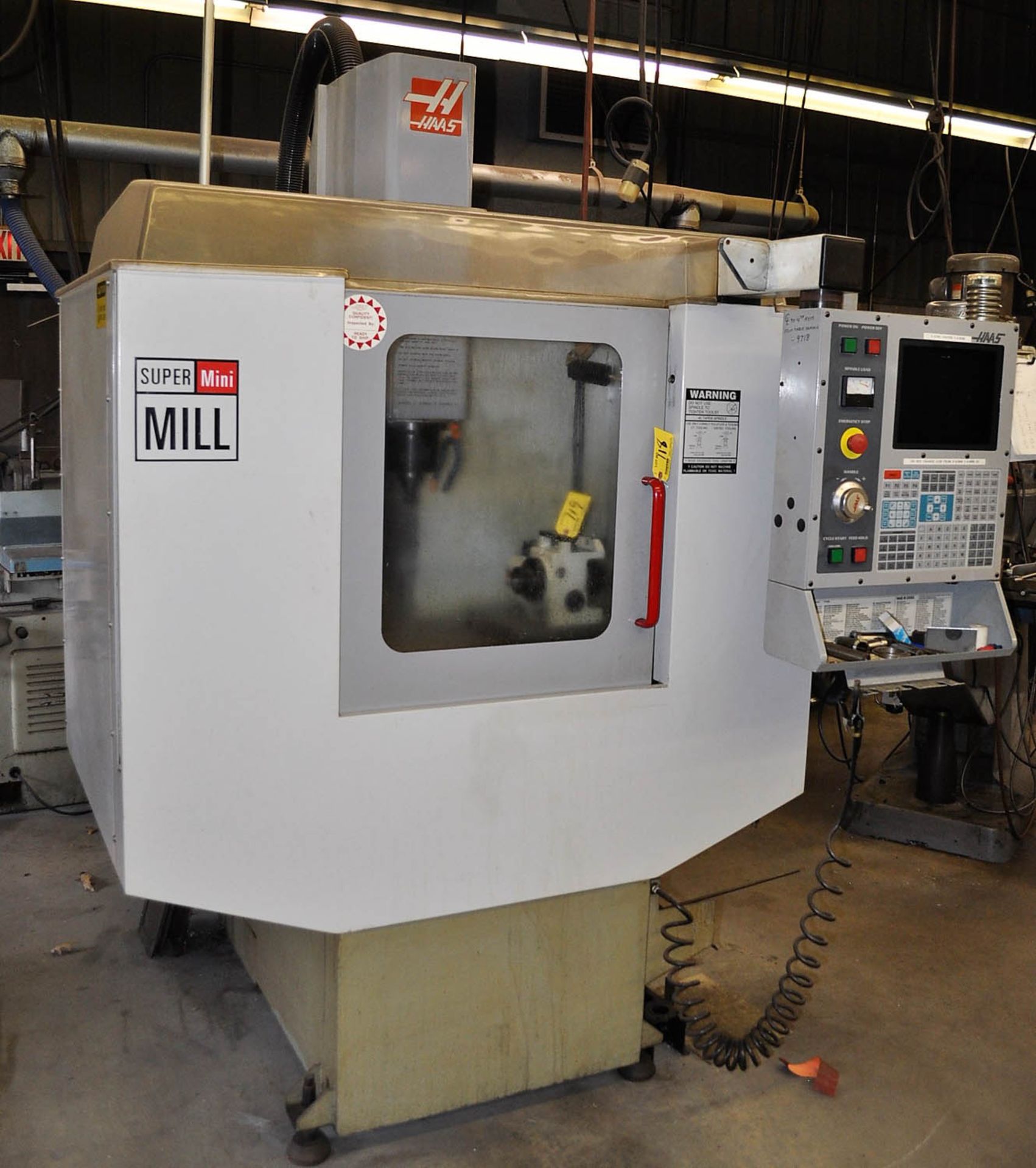 HAAS VF0 SUPER MINI MILL 4-AXIS CNC VERTICAL MACHINING CENTER, WITH 12'' X 29'' TABLE, CAT 40T SPIN - Image 2 of 9