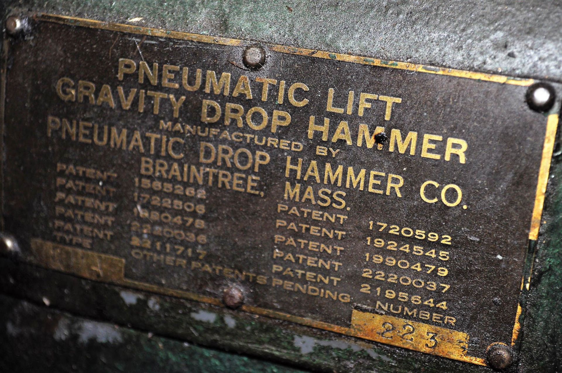 PNEUMATIC LIFT MDL. 2DA GRAVITY DROP HAMMER, S/N: 223 [LOCATED IN ROANOKE, VA] - Image 3 of 4