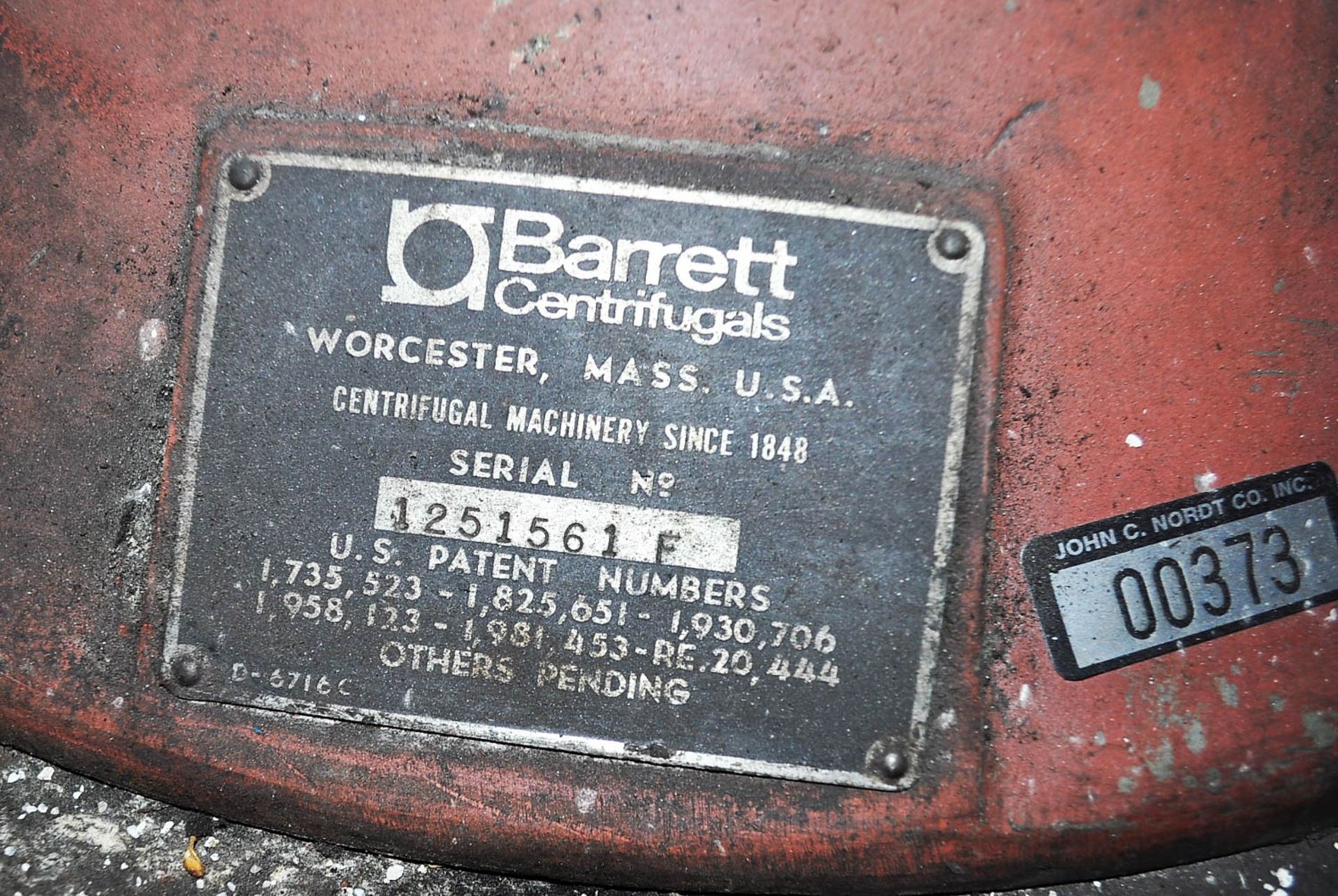 BARRETT CENTRIFUGE UNIT, S/N: 1251361E [LOCATED IN ROANOKE, VA] - Image 2 of 2