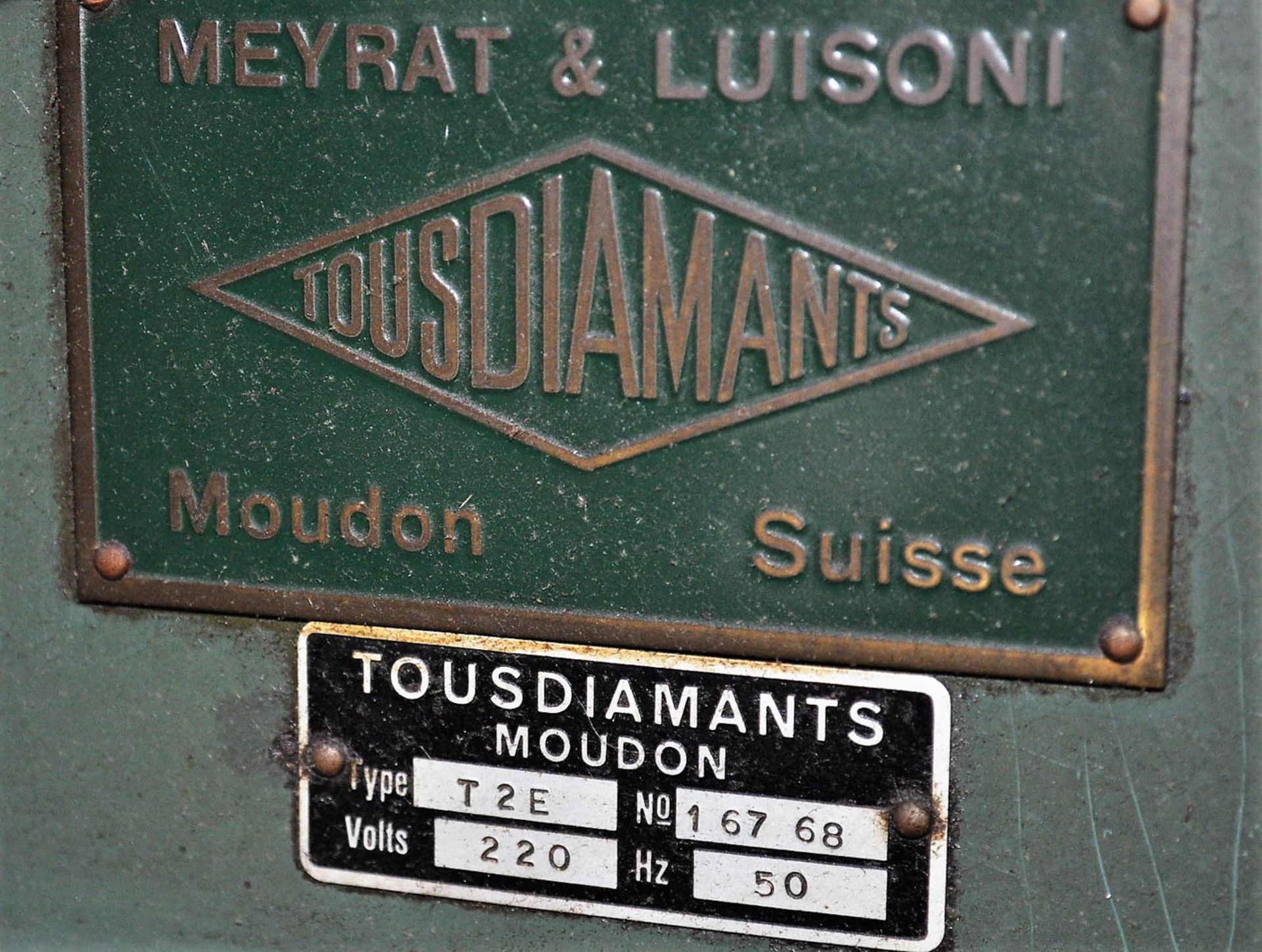 TOUSDIAMONTS MDL. T-25 DIAMOND FACETING FLY CUTTER MACHINE, S/N: 16768 [LOCATED IN ROANOKE, VA] - Image 2 of 2