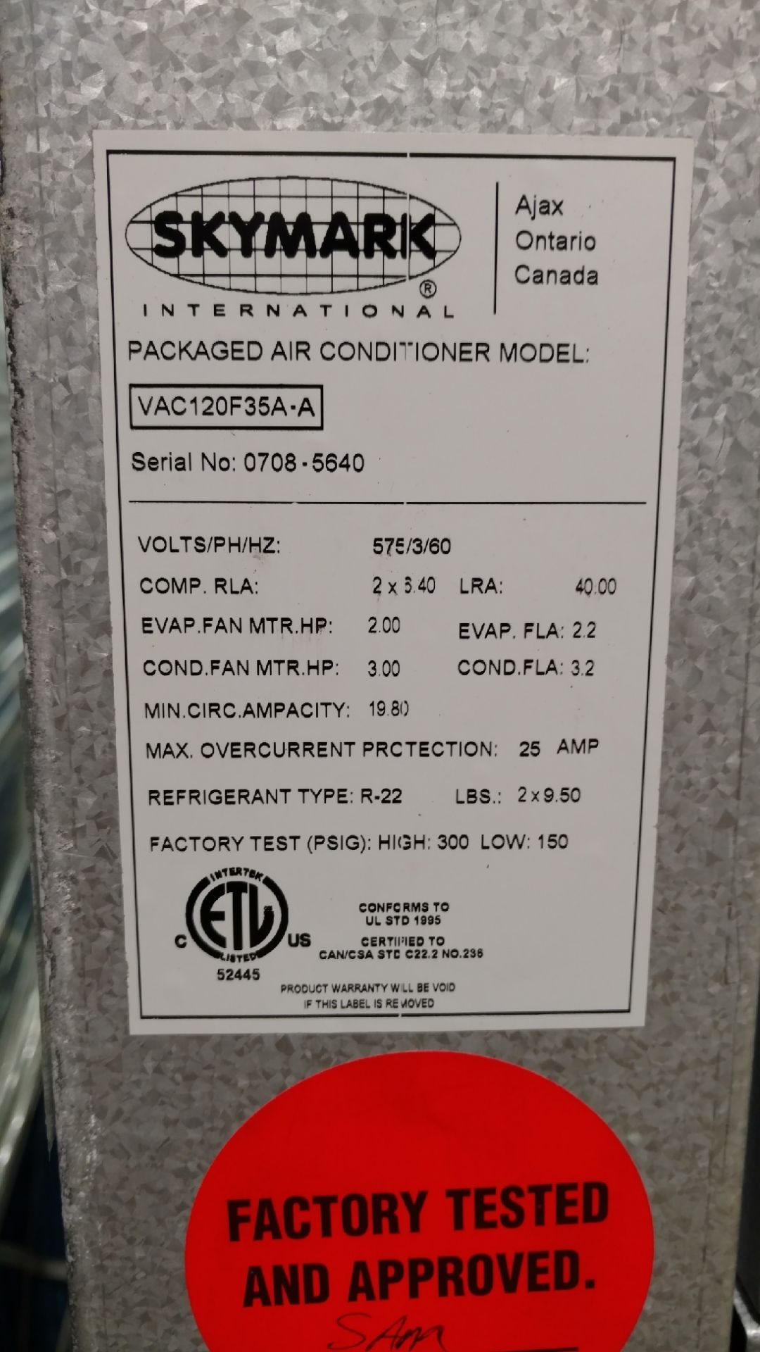 unused Air Cooled Sef Contained AC Units, (1) 12-Ton, (2) 8-Ton - Bild 10 aus 38