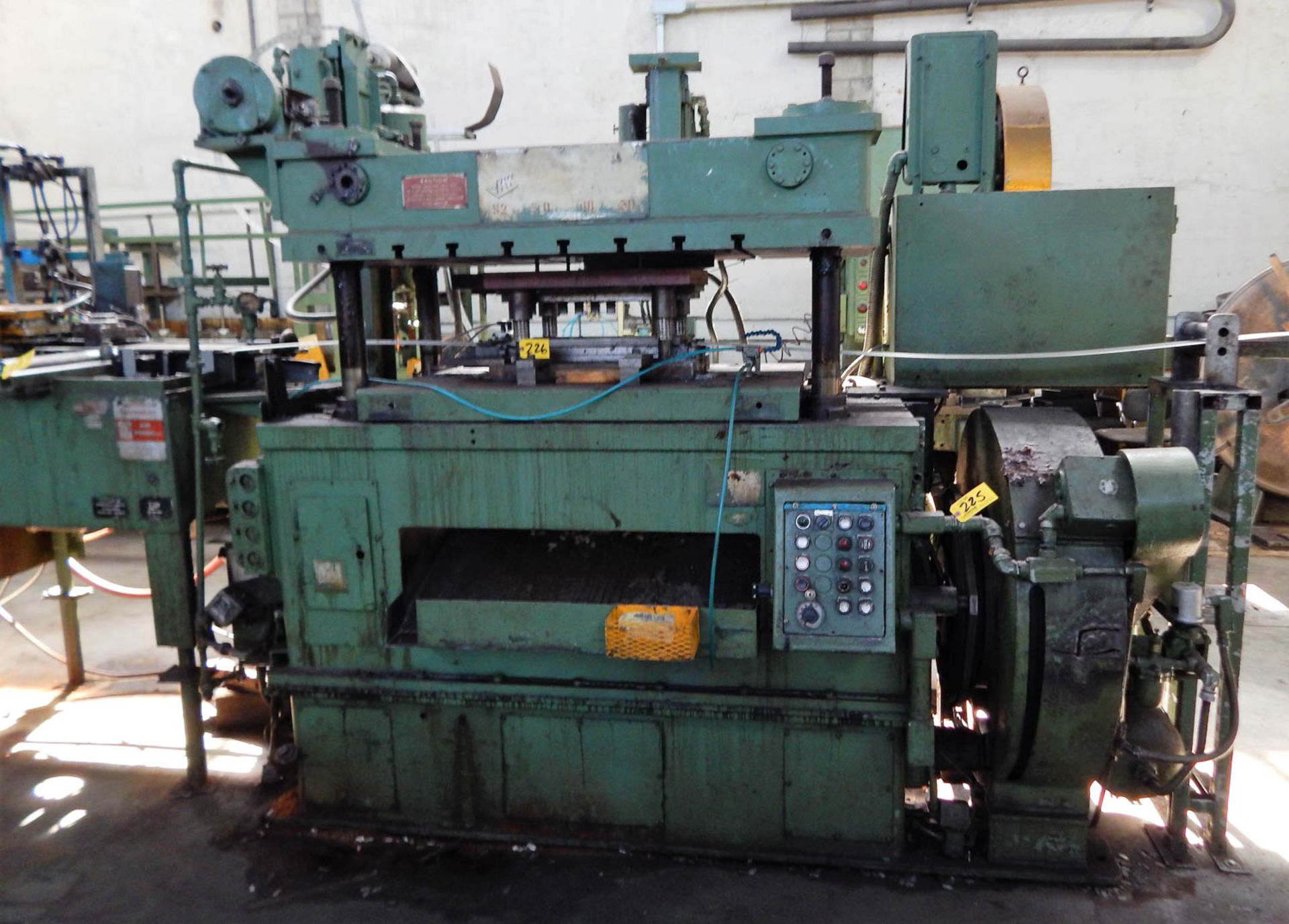 HENRY & WRIGHT 4-POST PUNCH PRESS, WITH 48'' X 31'' BETWEEN THE POSTS, 24'' X 12'' DIE AREA (NO