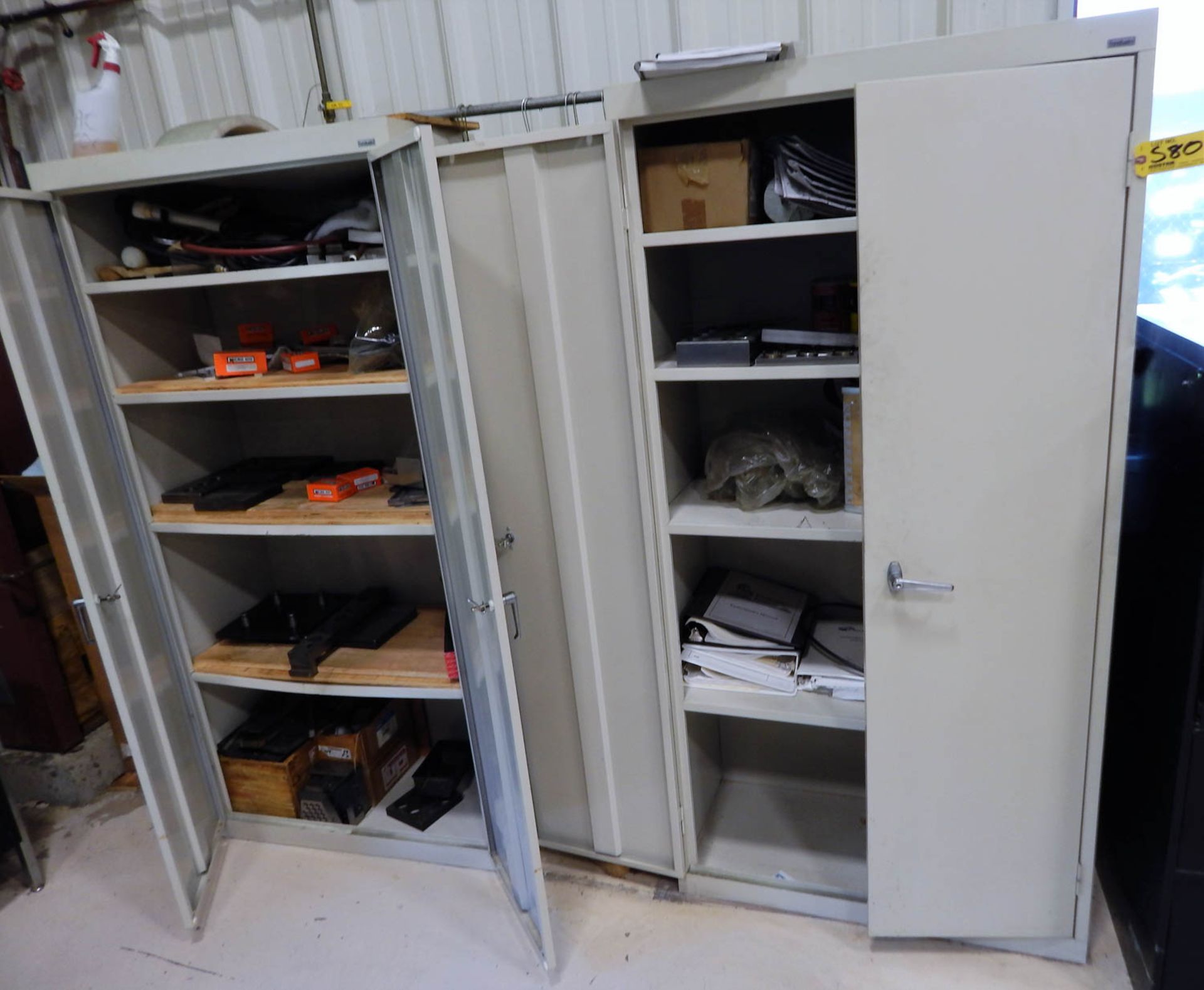 [2] 2-DOOR STEEL CABINETS, FILE CABINET & CONTENTS